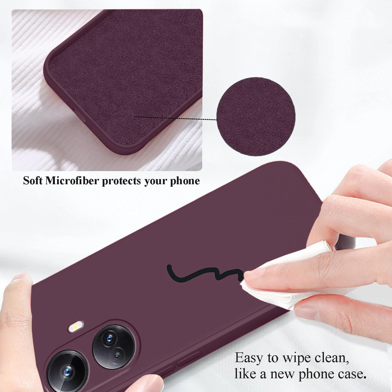 DL3 Mobilak Soft Silicone Protective Case for realme 10 pro plus with Microfiber Lining and Shockproof Design - Wine Red