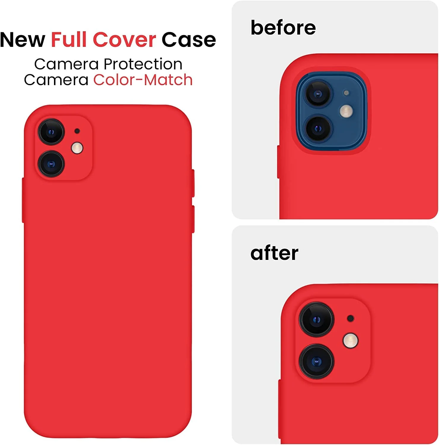 DL3 Mobilak Liquid Silicone Case for iPhone 11 (6.1 Inch), Shock-absorbing protection, Scratch-resistant surface, Soft microfiber lining - Red