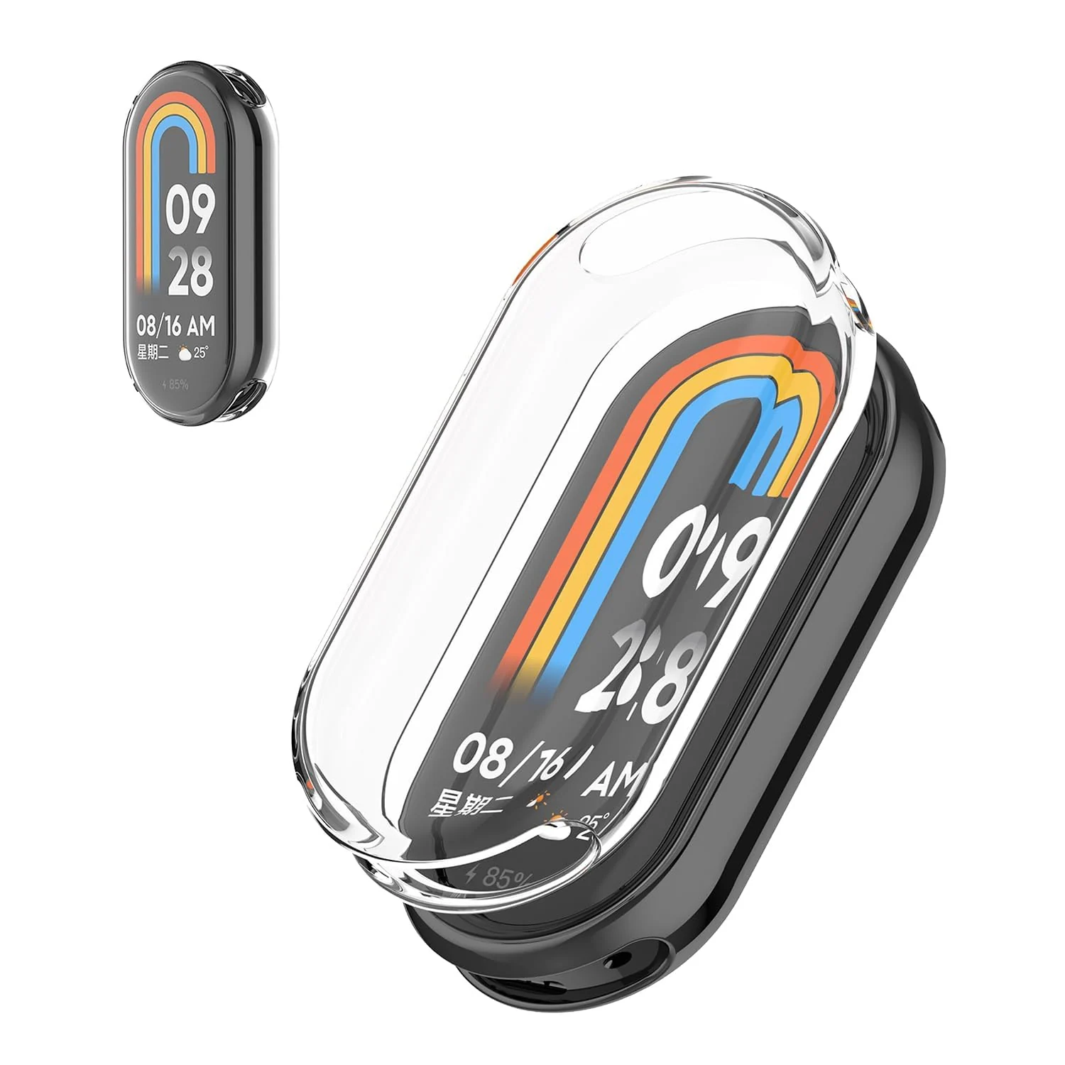 DL3 Mobilak Case Cover for Xiaomi Mi Band 10/9 / 8, Soft HD TPU Film Case, Lightweight cover, Anti-Scratch and Anti-Fall for Protective Shell For Xiaomi Smart Band 10/9/8 - Clear