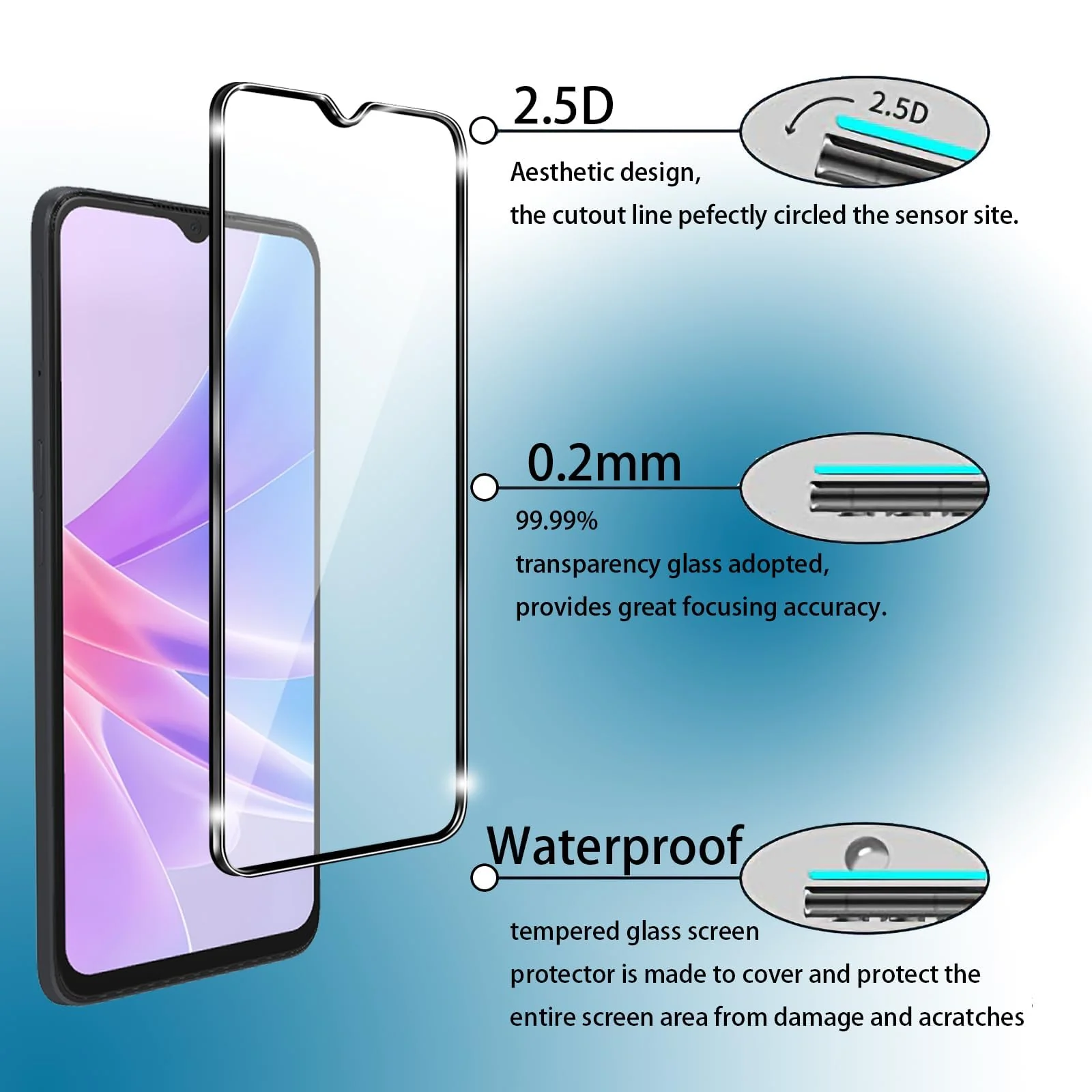 DL3 MOBILAK 9H Tempered Glass Screen Protector for Xiaomi Redmi Note 8, Clear