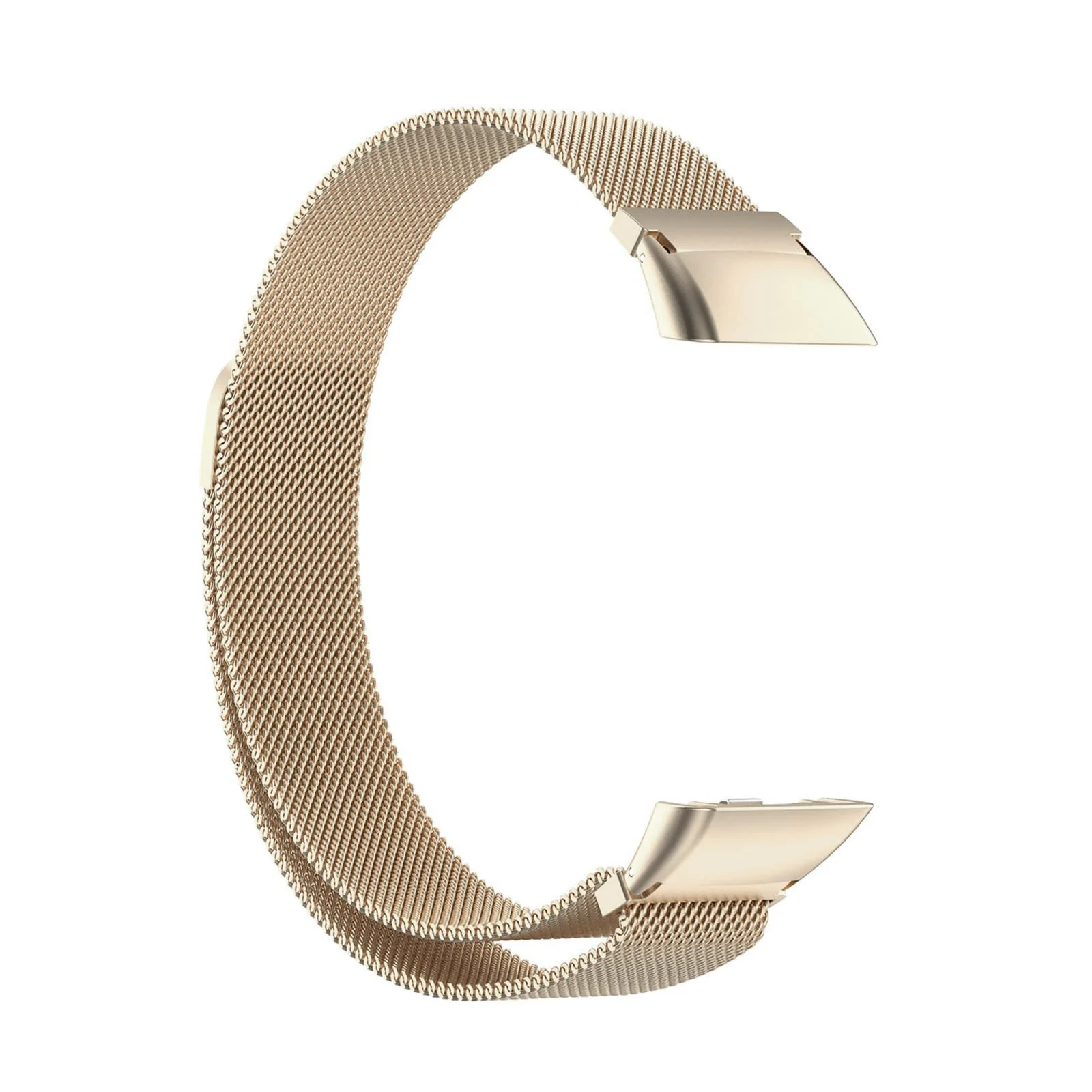 DL3 Mobilak Strap for Honor Band 6/Huawei Band 6/Huawei Band 6 Pro, Metal Woven Stainless Steel Magnetic Replacement Strap, Classic Adjustable Watch Strap For Honor Band 6 Bracelets - Champagne
