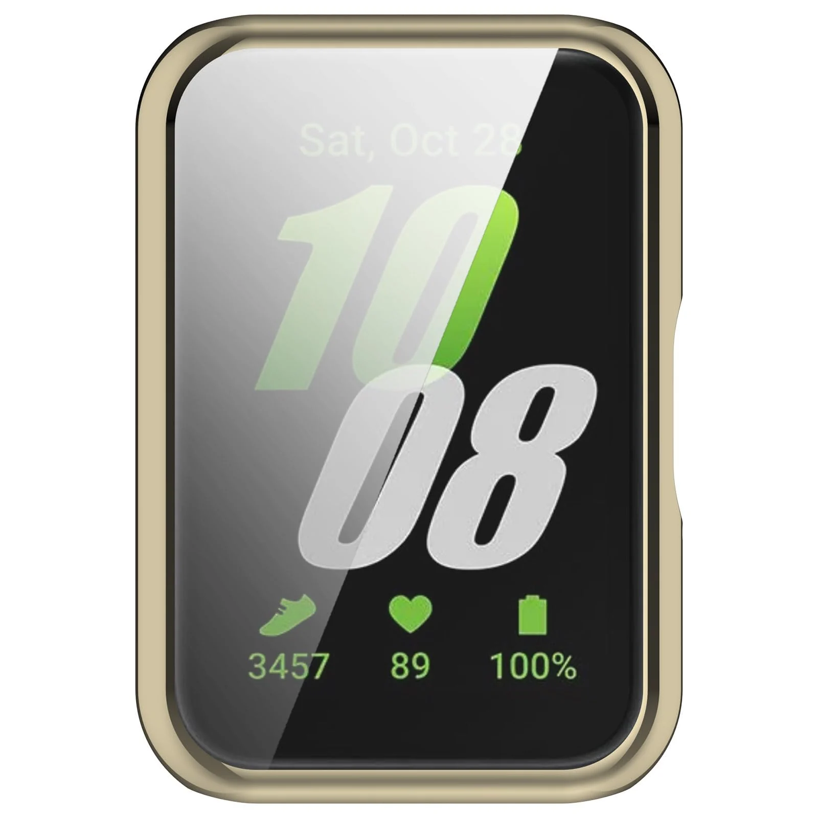 DL3 Mobilak Case Compatible with Samsung Galaxy Fit 3 Case All-Around with Built-in Screen Protector Watch Soft TPU Shockproof Cover Slim Guard Thin Bumper Shell Protector - Gold