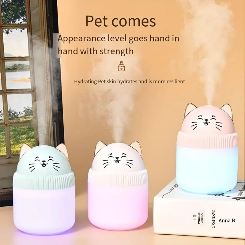 Mobigon Wood Cool Mist Ultrasonic Humidifier for Room Moisture, Aroma Diffuser for Home, 220ml Essential Oil Diffuser with 7 Colorful Night Light, Auto Shut-Off, Home, Office, car - A.Pink