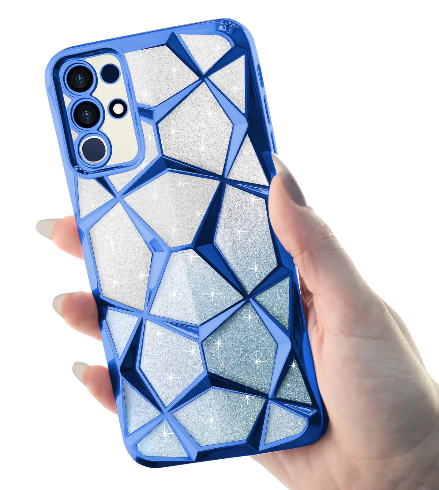 DL3 Mobilak Compatible with Vivo Y29 4G Case Plating Bling Gradient Glitter Clear Cover Soft TPU Silicone Cute Camera Protection Shockproof Back for Women Girls Case - Blue