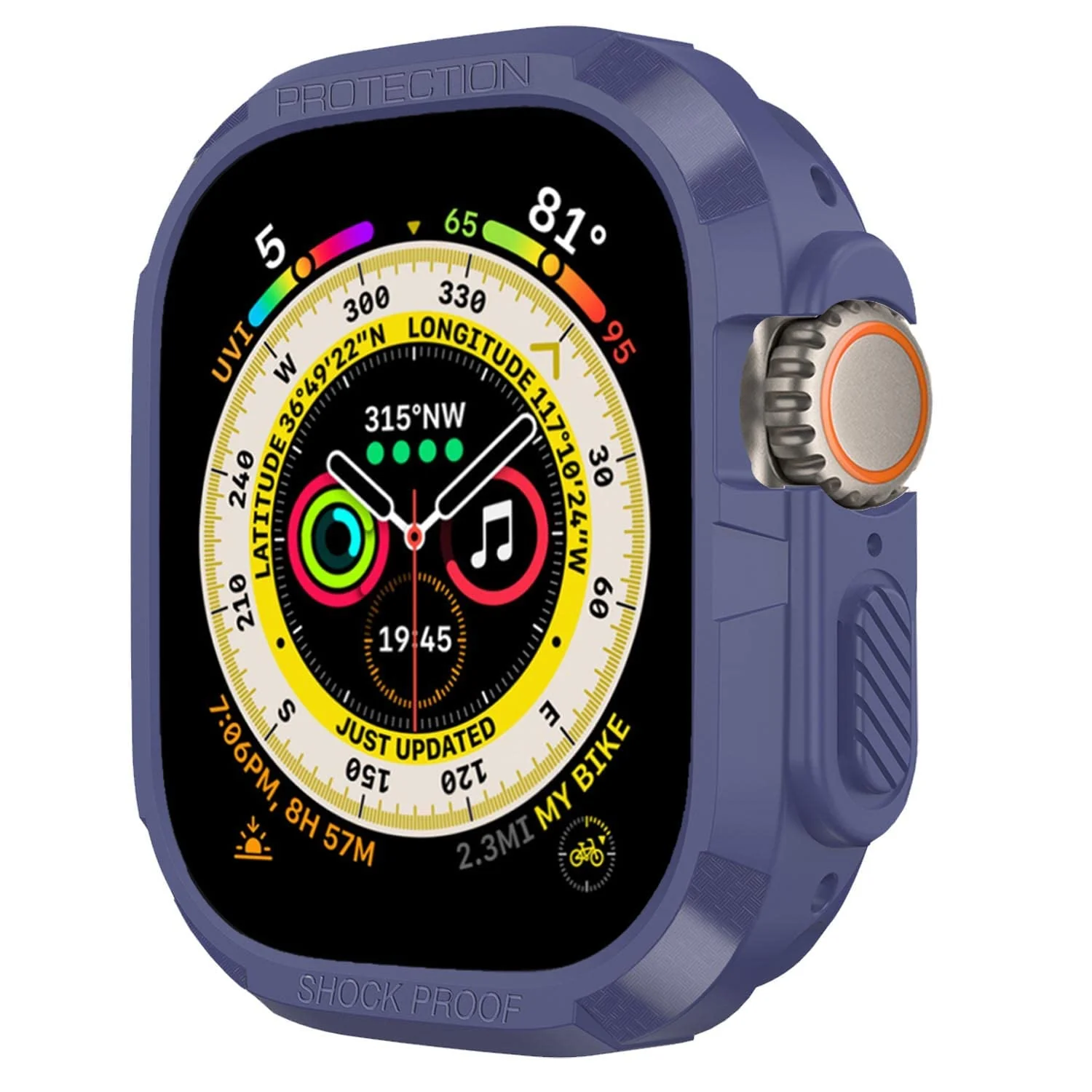 DL3 Mobilak Compatible for Apple Watch Ultra 49mm Rugged Case All Around Shockproof TPU Protective Cover Bumper Lightweight and Shock Absorbent for Apple Watch Ultra 49mm - Blue