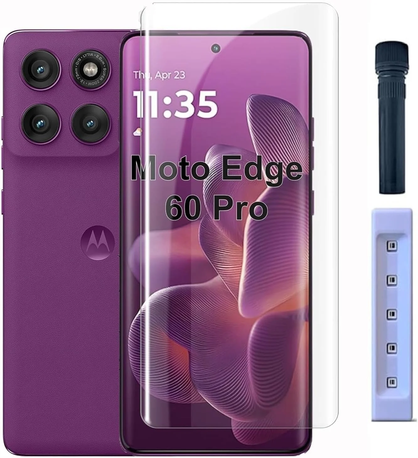 DL3 Mobilak Screen Protector Motorola Moto Edge 60/Edge 60 Pro [Liquid UV Tempered Glass] Full Screen adhesive [Sensitive Touch][Fingerprint Sensor Compatible] HD - Clear