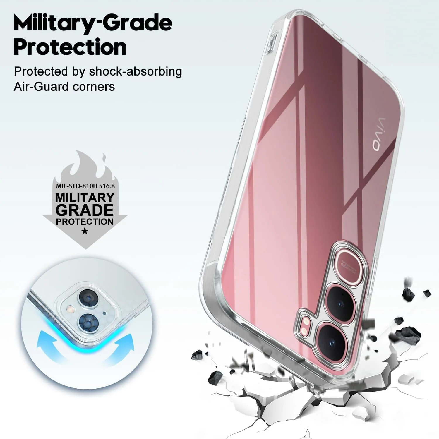 DL3 Mobilak Case Compatible with vivo Y21D 5G / Y31 5G, Case Crystal Soft TPU Gel Case Flexible Silicone Anti-Scratch Camera Protection TPU Cover - Clear