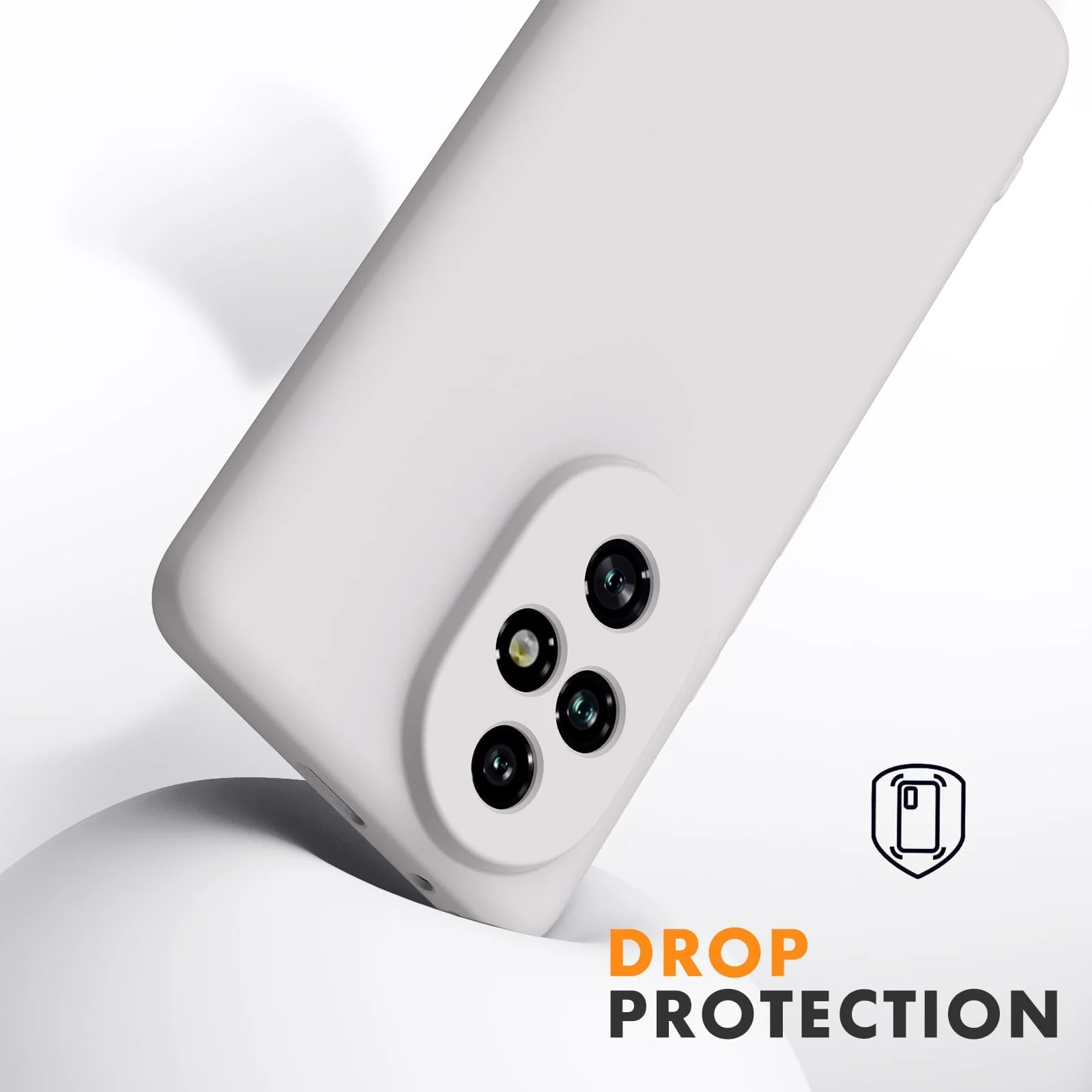 DL3 Mobilak Liquid Silicone Case for Honor 200 5G, Not compatible with MagSafe, Supports wireless charging, Camera protection - Gray