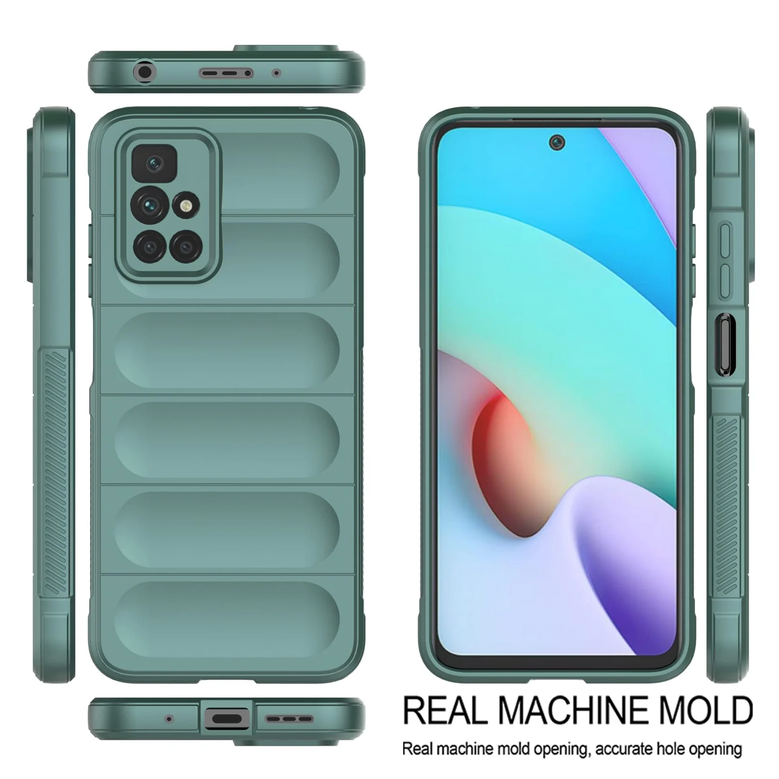DL3 Mobilak Flexible Silicone and TPU Protective Case with Camera Protection for Xiaomi Redmi 10 4G / Redmi 10 2022 - Green
