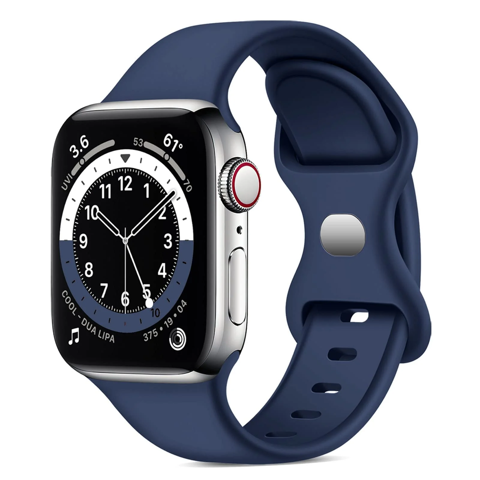 DL3 Mobilak Bands Compatible with Apple Watch Ultra 49mm 45mm 44mm 42mm 41mm 40mm 38mm, Replacement Soft Silicone Strap for iWatch Ultra/Ultra 2 Series 9/8/7/6/5/4/3/2/1 SE (38MM/40MM/41MM) - Dark Blue