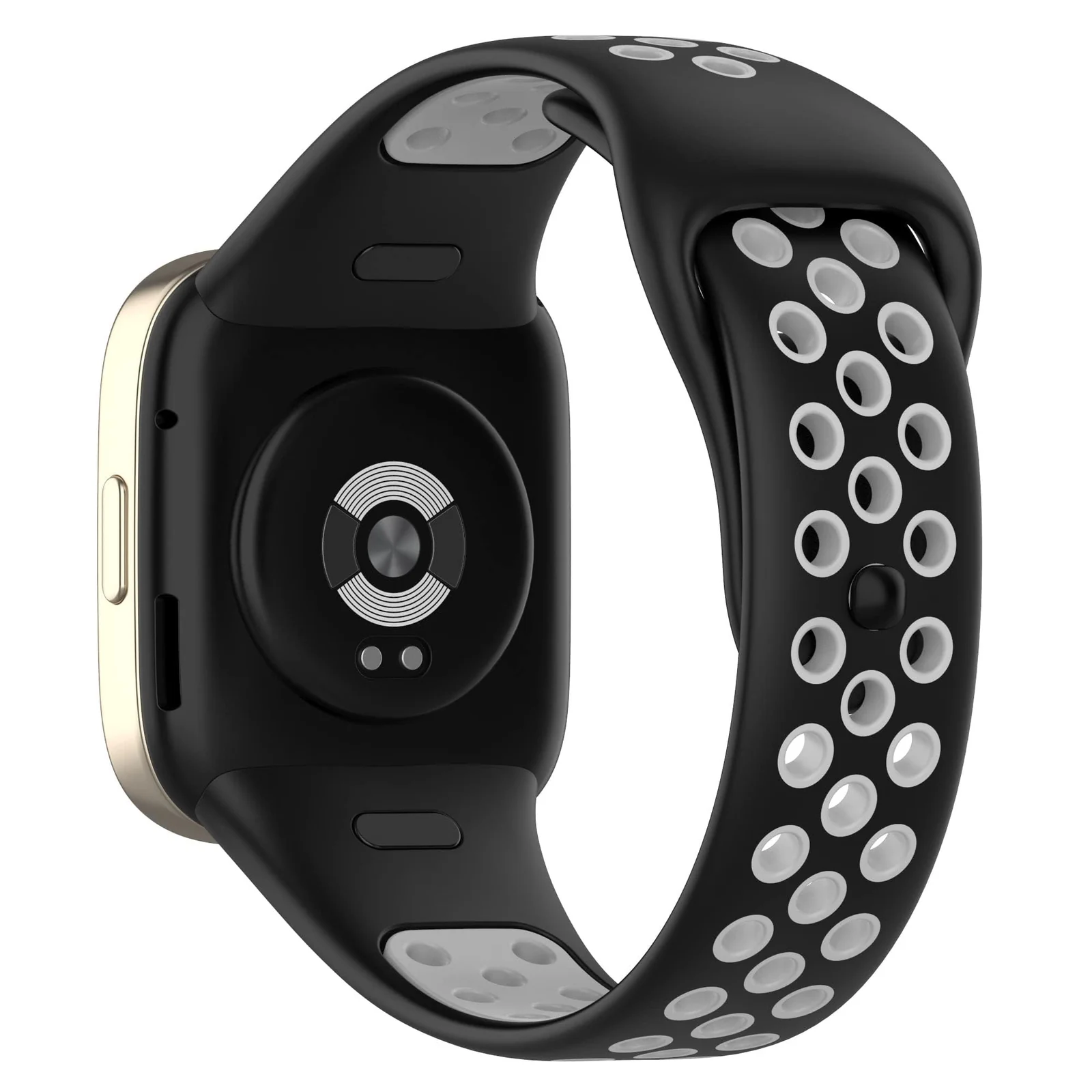 DL3 Mobilak Strap For Xiaomi Redmi Watch 3 (Not for Redmi Watch 3 Lite/Active), [Breathable] Soft Silicone Strap, Two Tone Band, Silicone Replacement Strap - Black