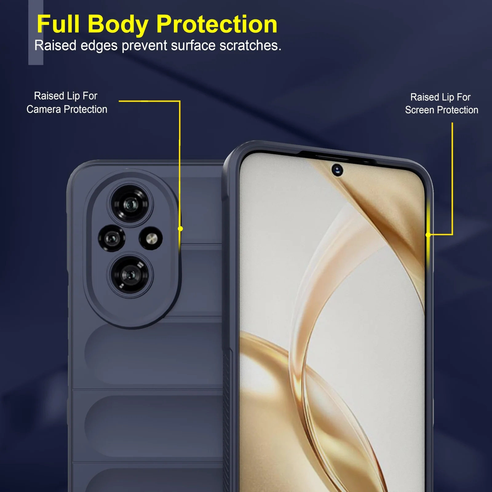 DL3 Mobilak Silicone Case for Honor 200 Pro 5G Heavy Duty Protective [Slim Fit] Shockproof Soft Flexible Protective Design Shock-Absorption TPU Cover With Camera Protection - Blue