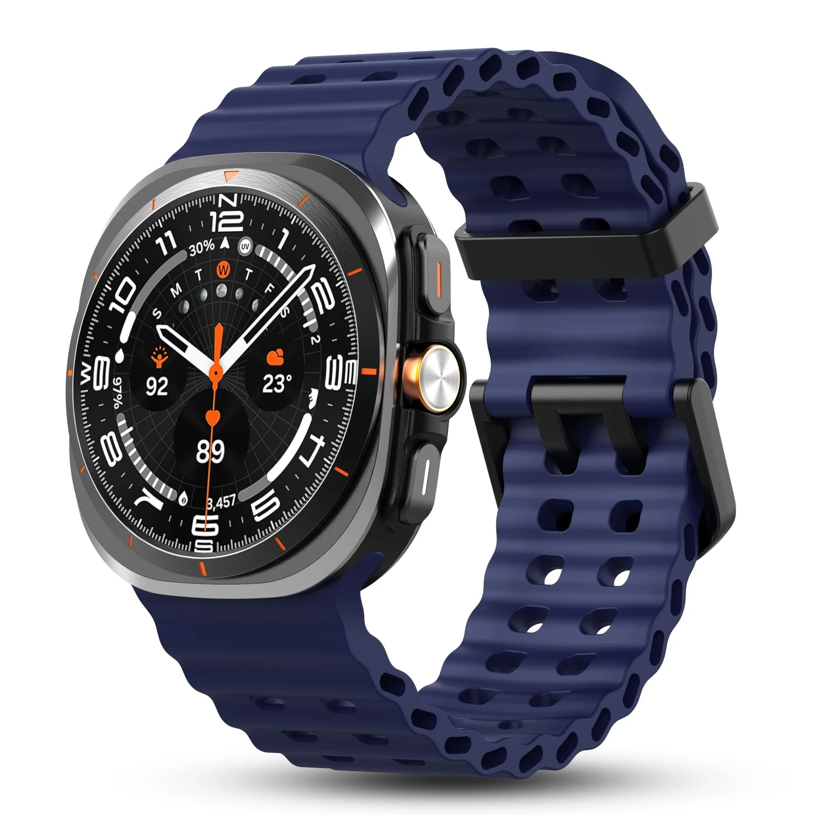 DL3 Mobilak Sport Band Compatible with Samsung Galaxy Watch Ultra Band 47mm Women Men, Breathable Soft Silicone Waterproof Watch Strap Accessories for Samsung Watch 7 Ultra Bands - Blue