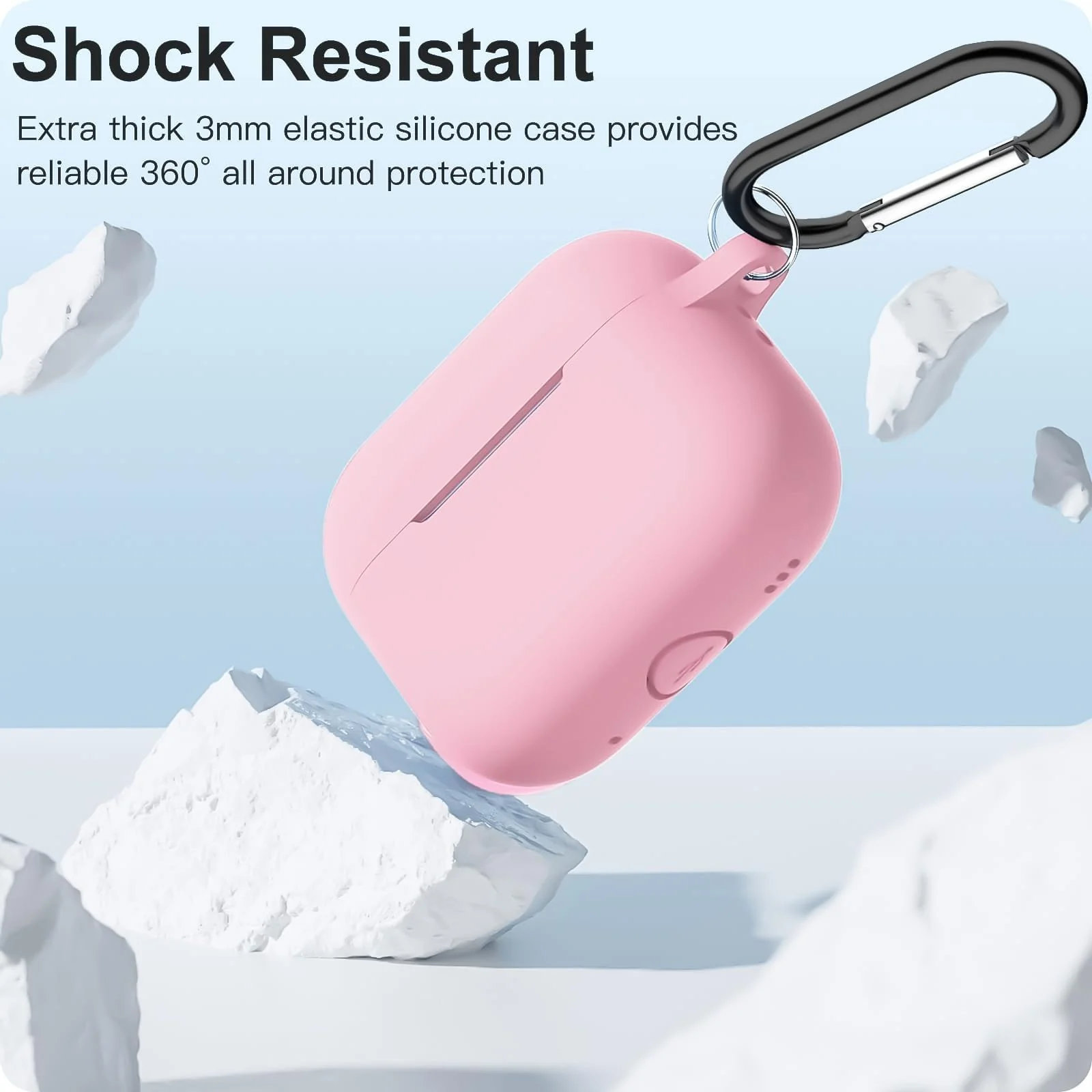 DL3 Mobilak Compatible with AirPods Pro 3 (2025) Generation Case Cover, Protective Silicone Skin with Keychain for Women Men for Apple AirPods Pro Gen 3 (2025), Front LED Visible - Rose