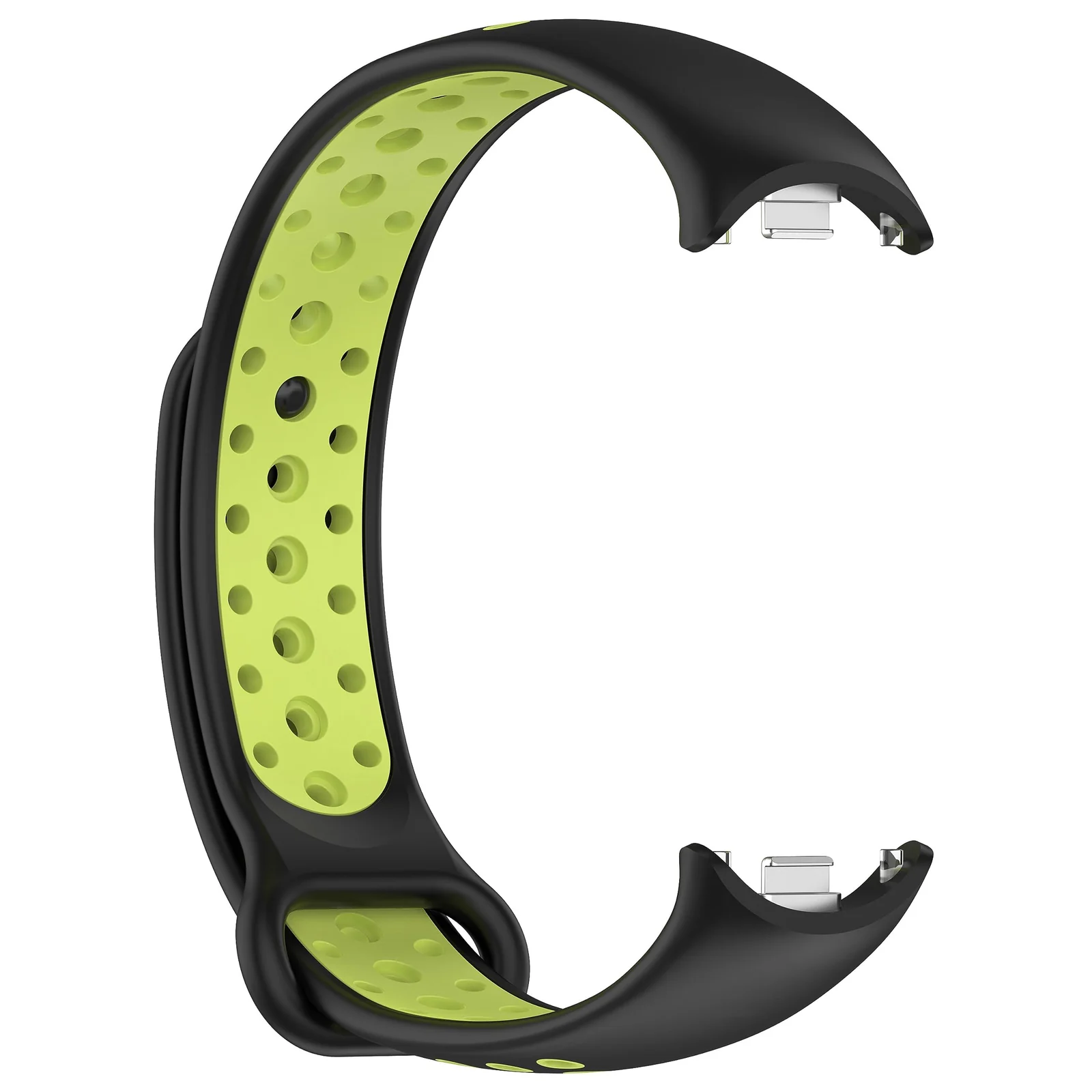 DL3 Mobilak Strap for Xiaomi Mi Band 9 / Mi Band 8, Breathable Sport Silicone Watch Band Strap, Replacement Bracelet Wristband Wrist Strap for Xiaomi Smart Band 9/Xiaomi Smart Band 8 Watch Accessories - Black Lime