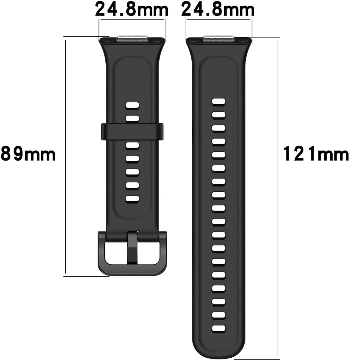 DL3 Mobilak Silicone Watch Strap Compatible With Huawei Watch Fit 2, Sport Band Wristband Bracelet - Black