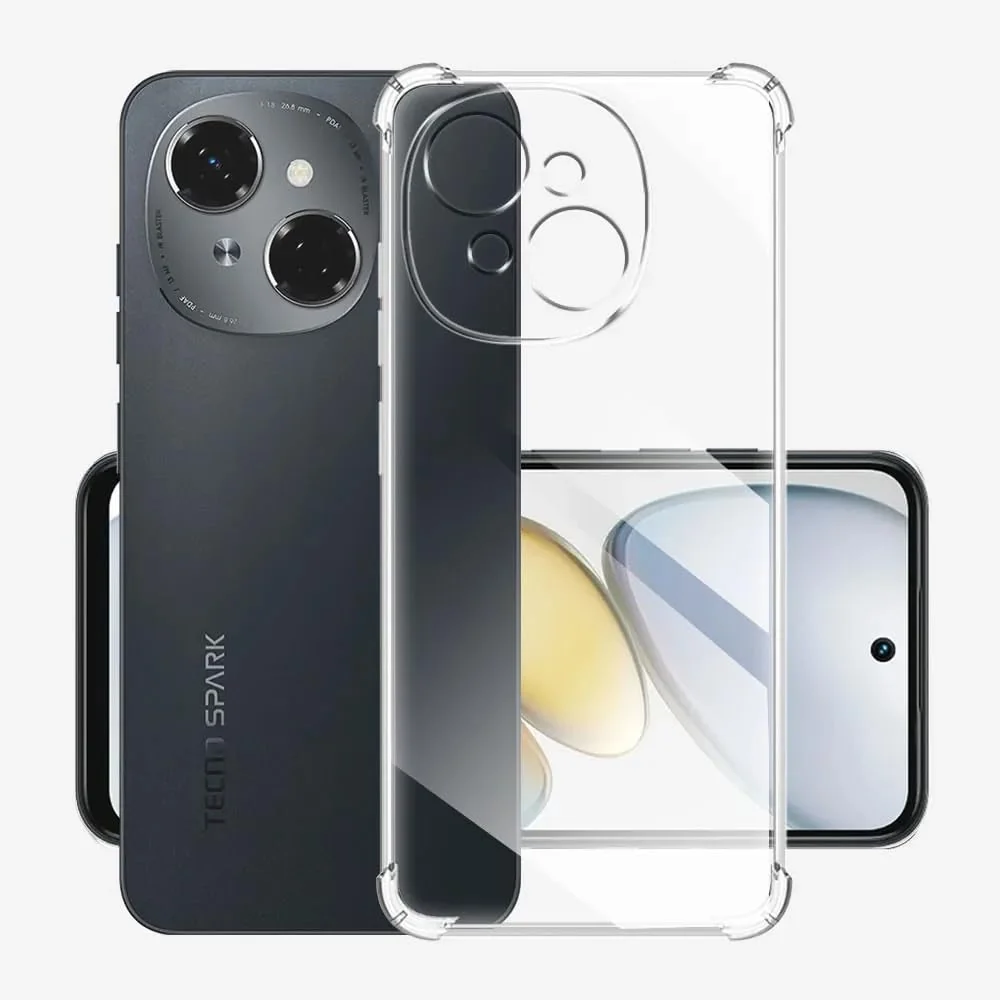 DL3 Mobilak Case Compatible with Tecno Spark Go 1/Go 2025, Cover SiliconeTransparent TPU Gorilla Anti-shock Protector Camera Shockproof Corners - Clear