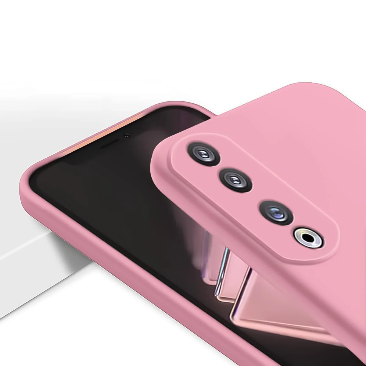 DL3 Mobilak Honor 90 Case, Soft Flexible Silicone Gel Rubber Bumper Cover, Full Body Shockproof Protective Phone Case - Pink