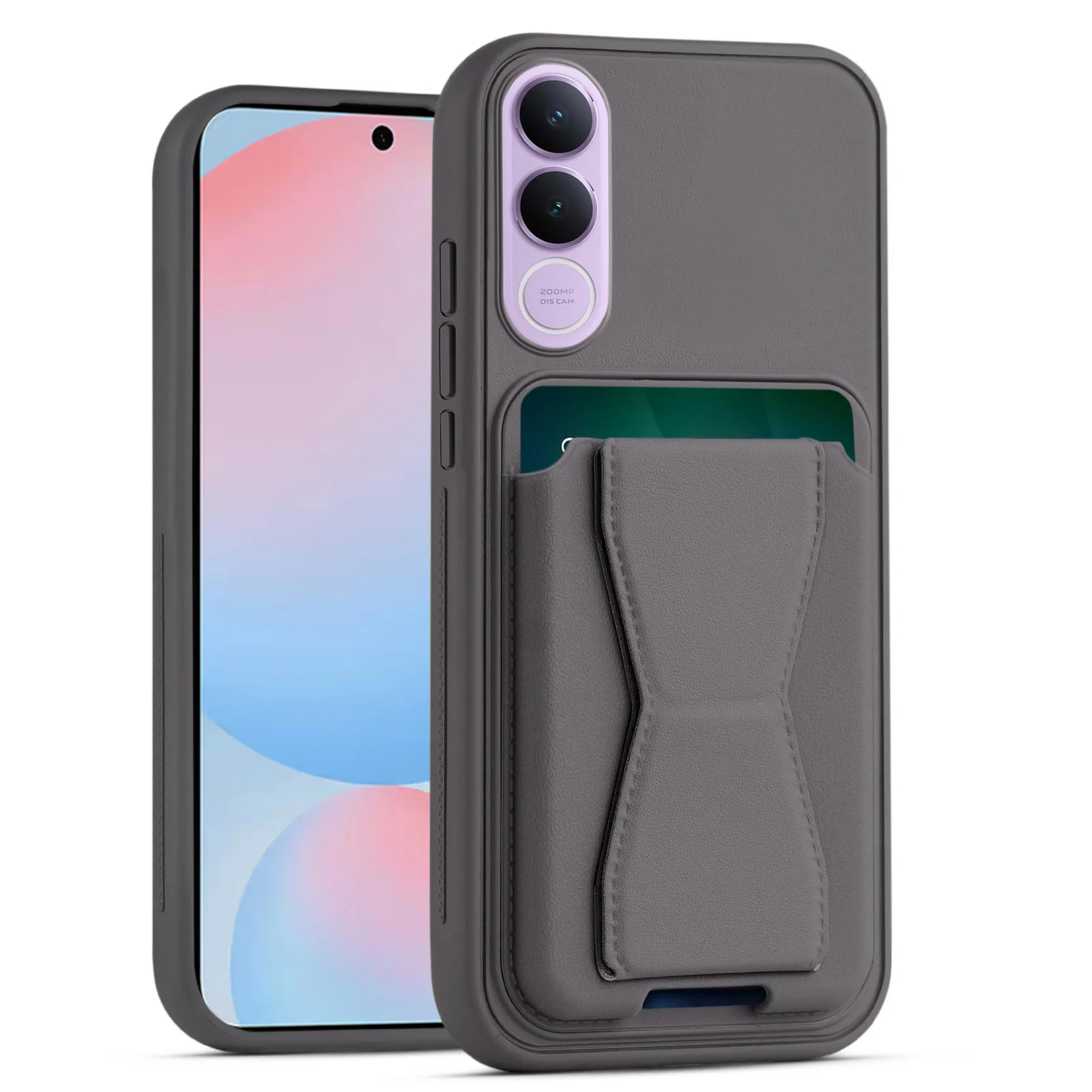 Dl3 Mobilak Leather Wallet Case Compatible with VIVO V70 FE, Leather Back Cover With TPU Frame, Shockproof Protective Phone Case with Card Holder Stand - Brown