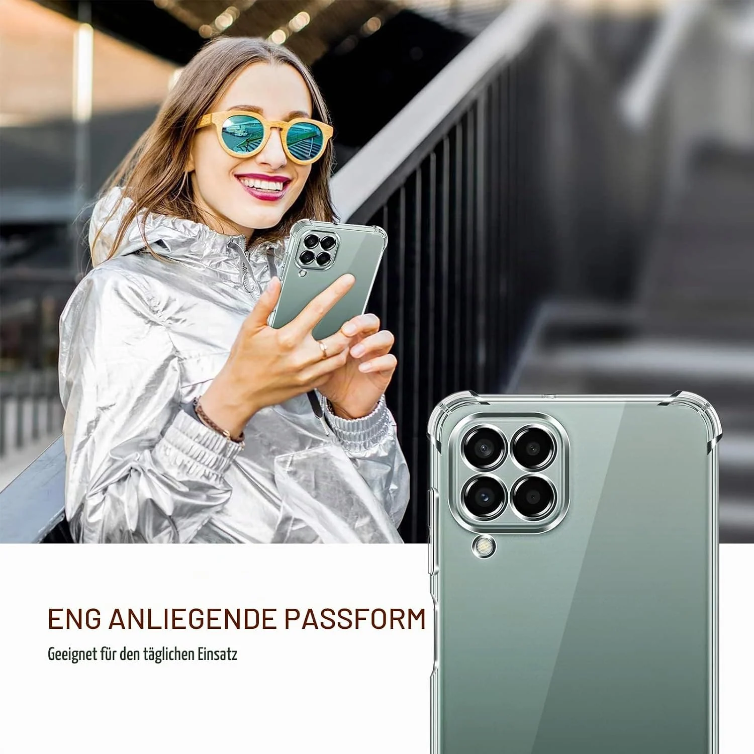 DL3 MOBILAK Anti-Shock Transparent TPU Phone Case for Samsung Galaxy M33 5G, Clear