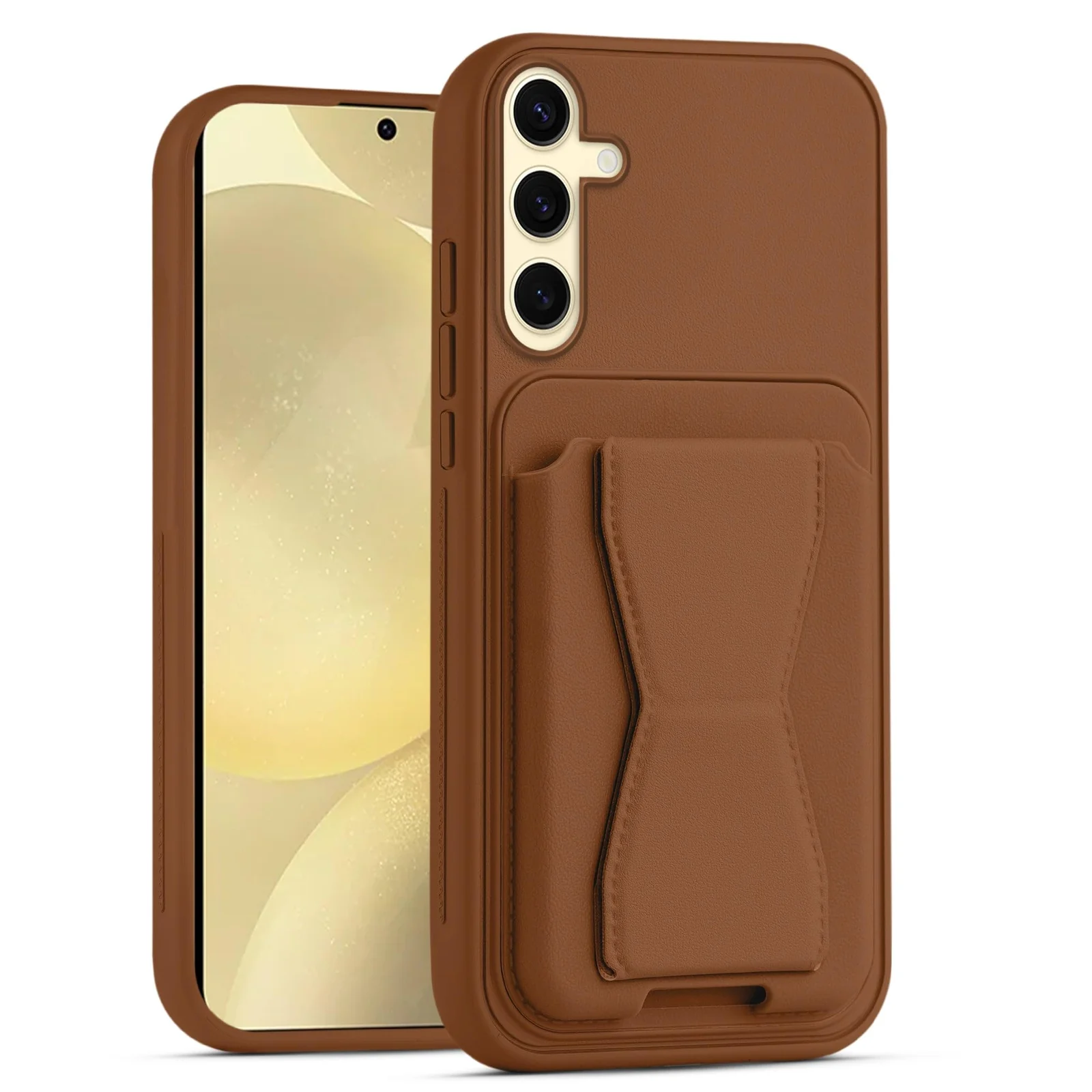 DL3 Mobilak Leather Wallet Case for Samsung Galaxy A17 / A26 5G, Camera protection, Shock-absorbing protection, Built-in kickstand - Brown