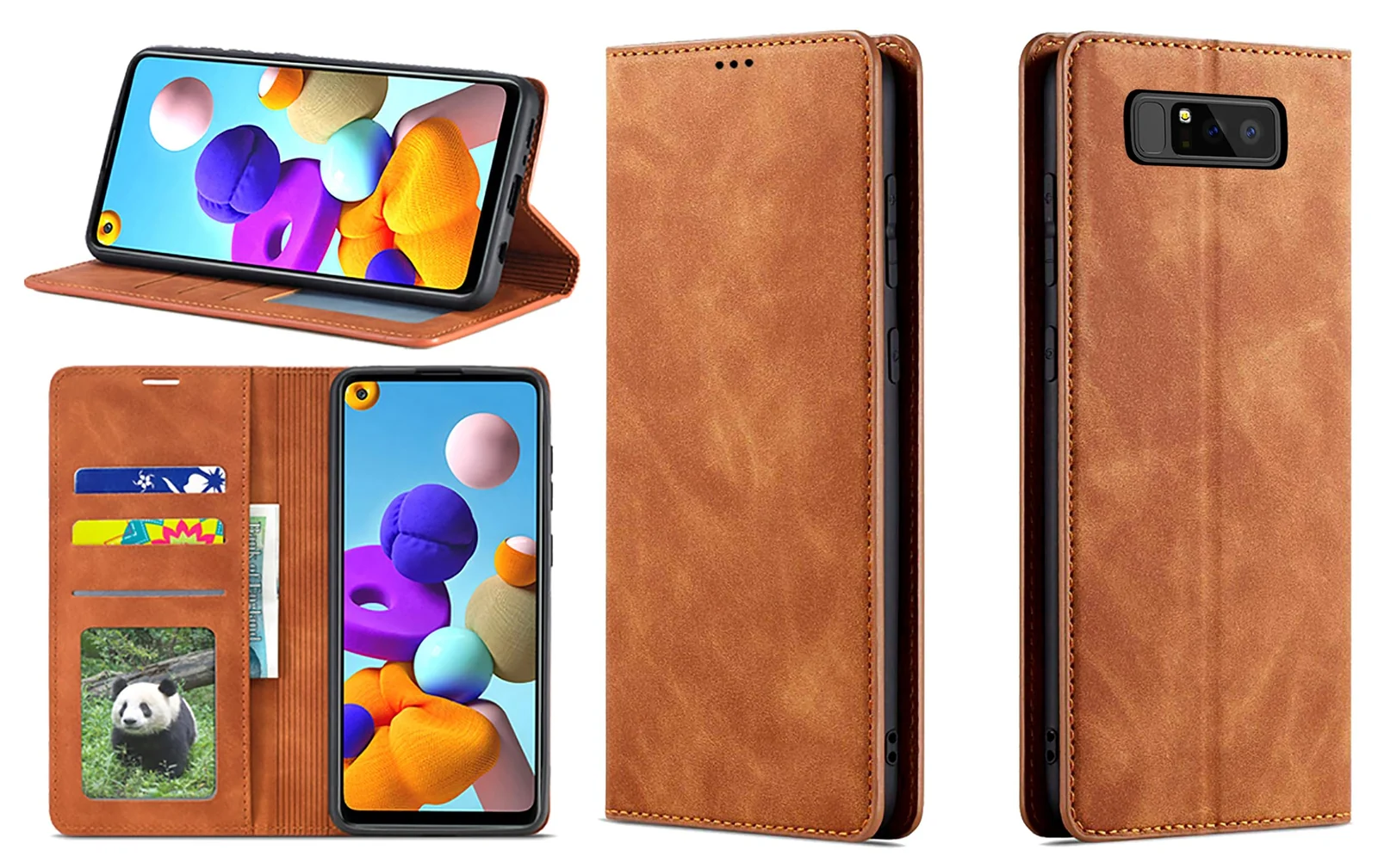 Dl3 Mobilak Premium PU Leather Flip Folio Case for Samsung Galaxy Note 8, Magnetic Closure Protective Case Kickstand Card Cash Slot Shockproof Durable Wallet Cover Soft TPU Inner Phone Case (Blue)