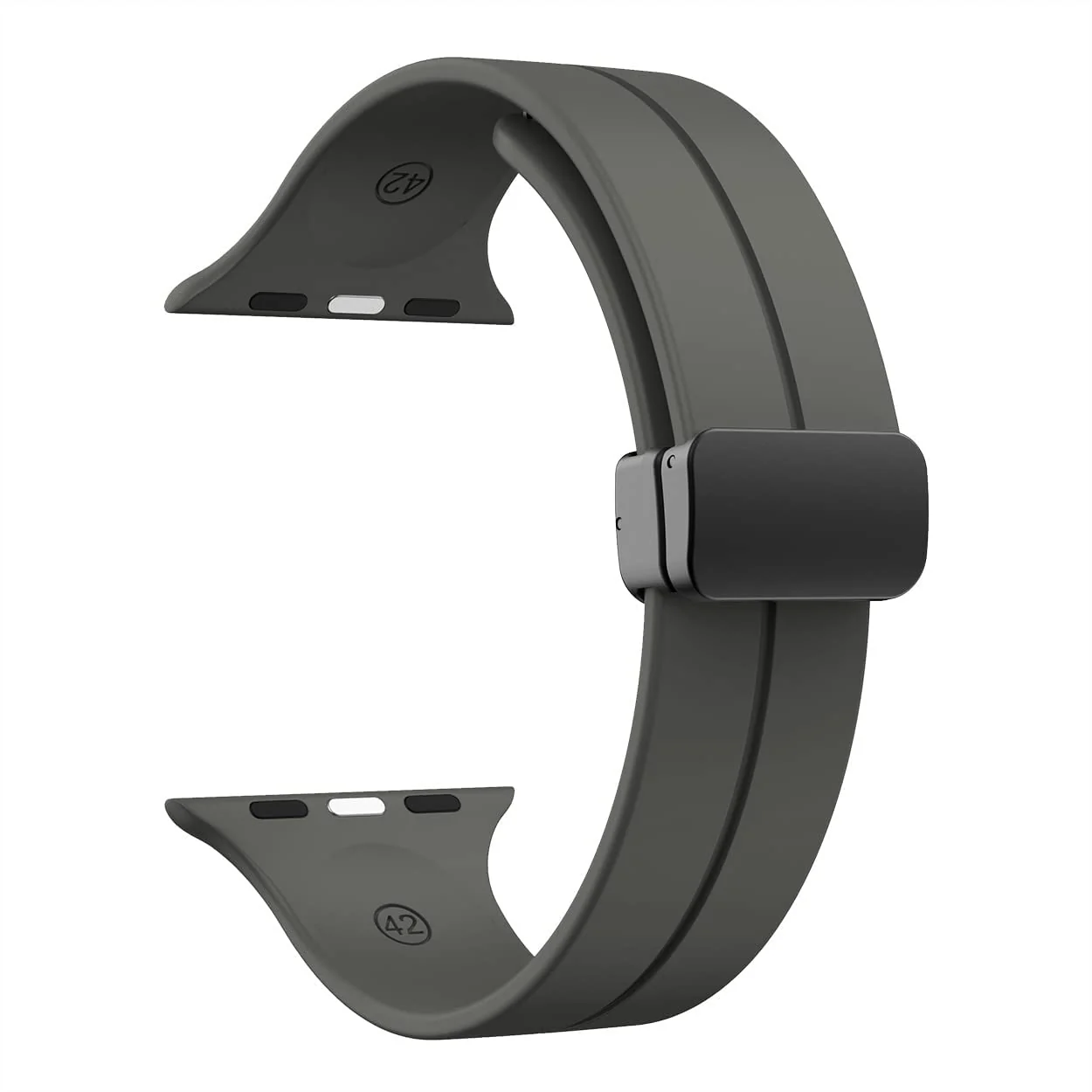 DL3 Mobilak Magnetic Bands for Apple Watch Ultra/Ultra 2 Band 49mm 45mm 44mm 42mm 41mm 40mm 38mm, Soft Sport Silicone Strap for iwatch Series 9/8/7/6/5/4 (Space Gray, 38mm/40mm/41mm), unisex-adult - Black