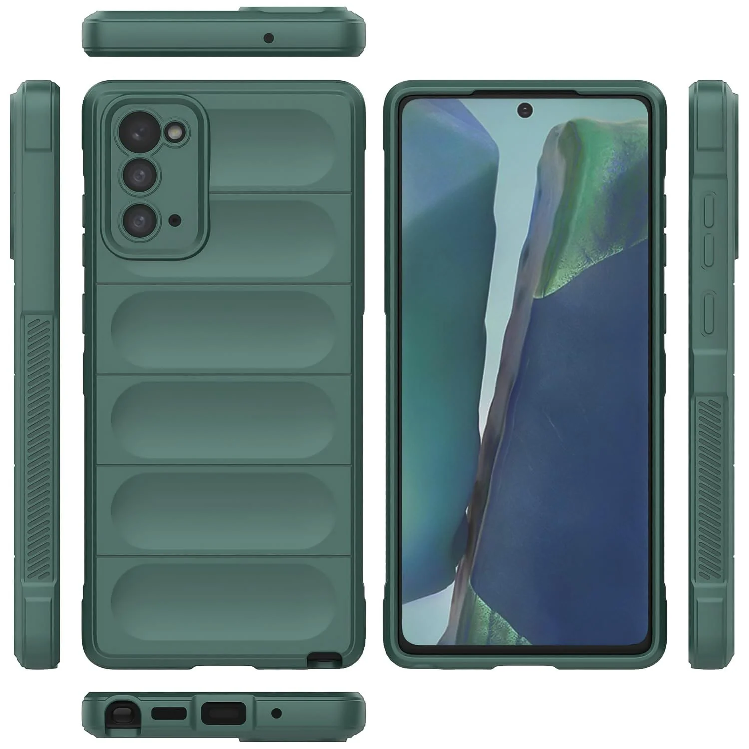 DL3 Mobilak Soft Silicone Protective Case for Samsung Galaxy Note 20 5G with Camera Protection and Shockproof Design - Green