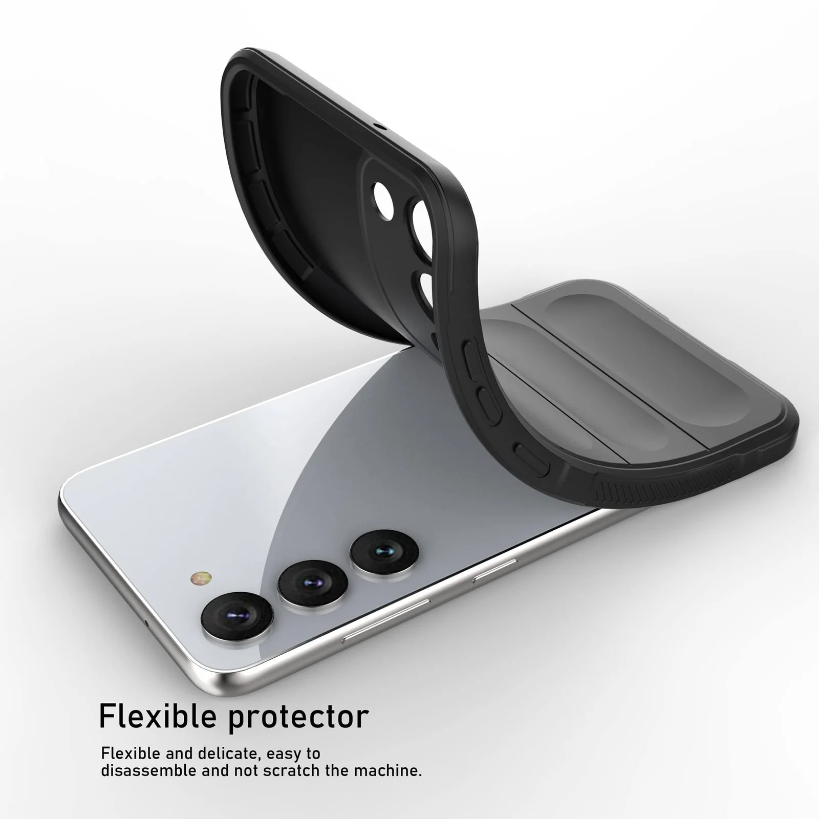 DL3 Mobilak Silicone Case for Samsung Galaxy S23+ Plus Heavy Duty Protective [Slim Fit] Shockproof Soft Flexible Protective Design Shock-Absorption TPU Cover With Camera Protection - Black