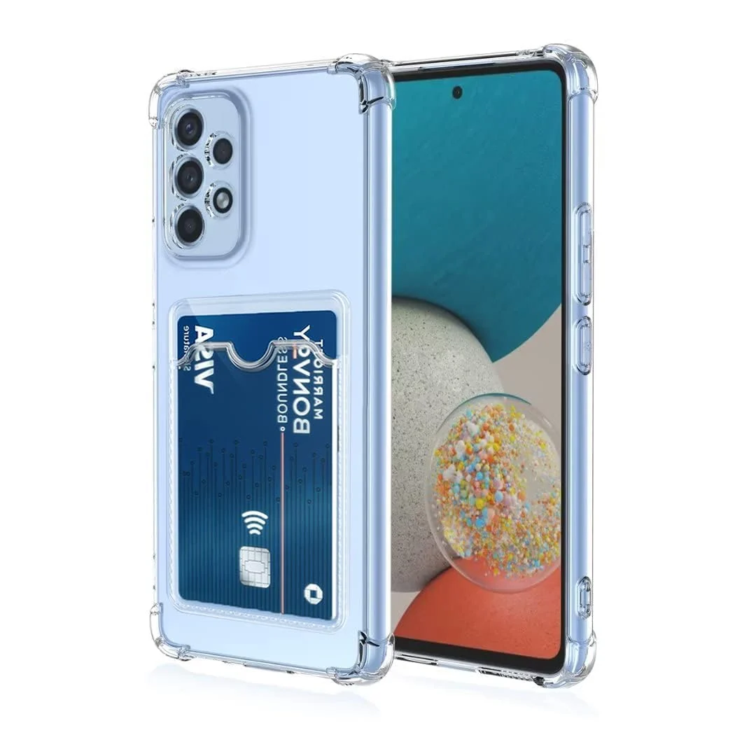 DL3 Mobilak Leather Wallet Case for Samsung Galaxy A23 5G / 4G Upgrade Card Slot, Supports wireless charging, Camera protection, Shock-absorbing protection - Transparent