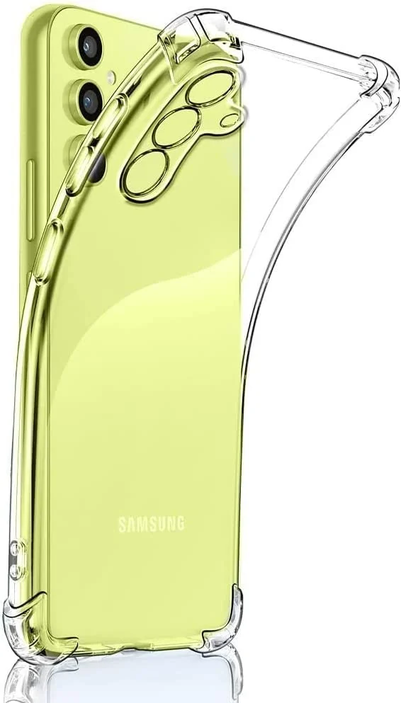 DL3 Mobilak Case Compatible with Samsung Galaxy A14 4G / 5G, Cover Silicone TPU Gorilla Anti-shock Protector Camera Shockproof Corners - Clear