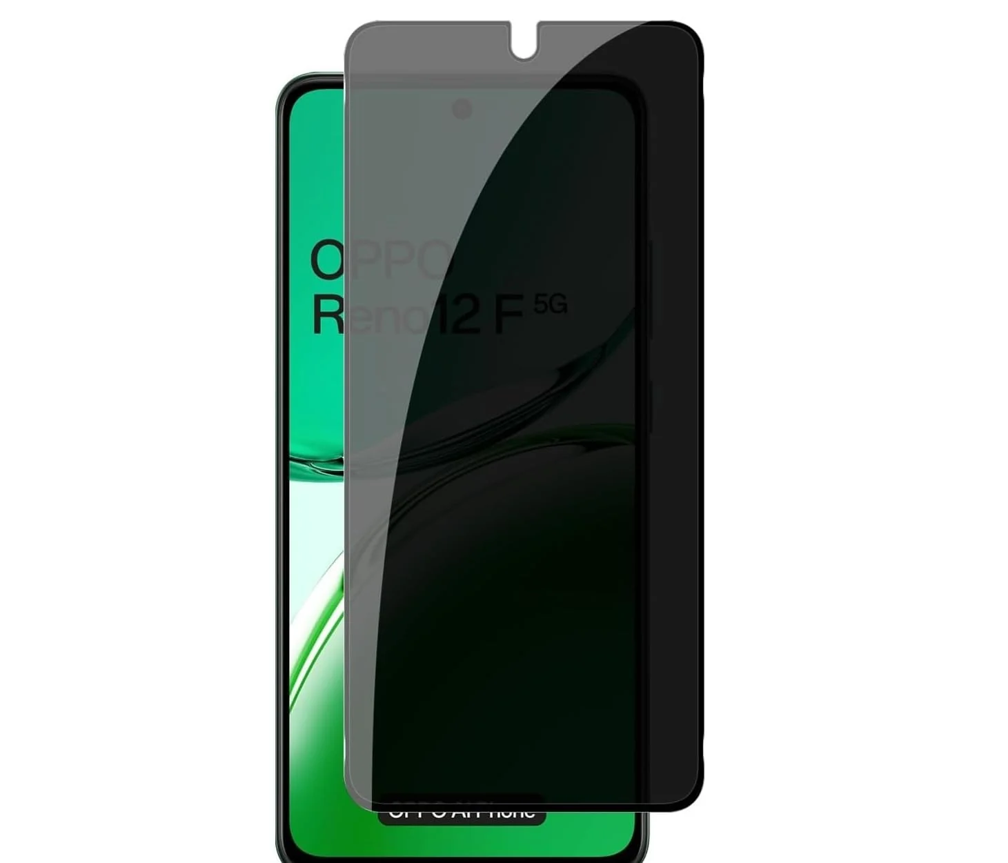 DL3 Mobilak OPPO Reno 12F / Reno12 F 4G/5G Privacy Screen Protector, Anti-Spy 9H Hardness Tempered Glass Film [Case Friendly] [Bubble Free] - Black