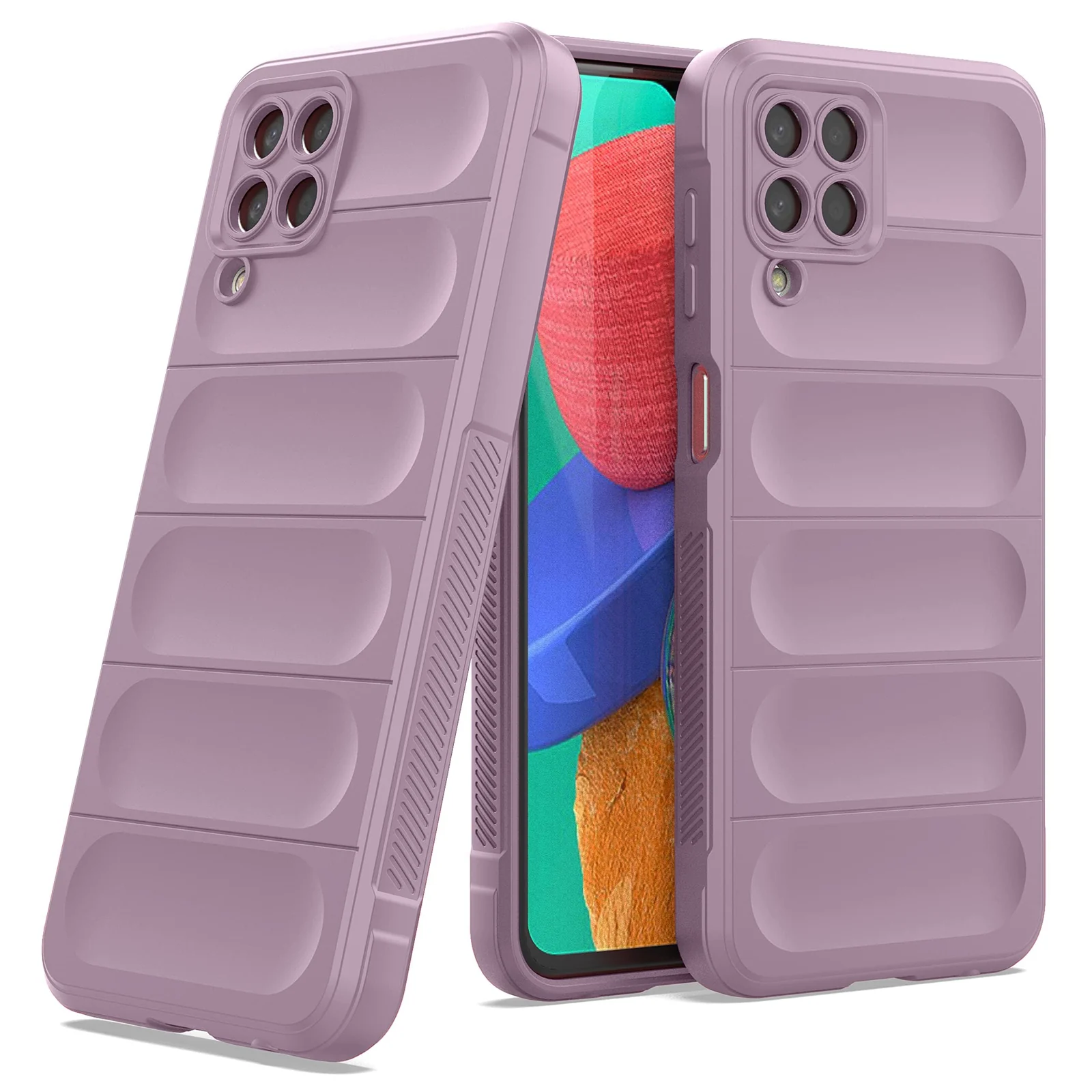 DL3 Mobilak Flexible Silicone and TPU Protective Case with Camera Protection for Samsung Galaxy M33 5G - Purple