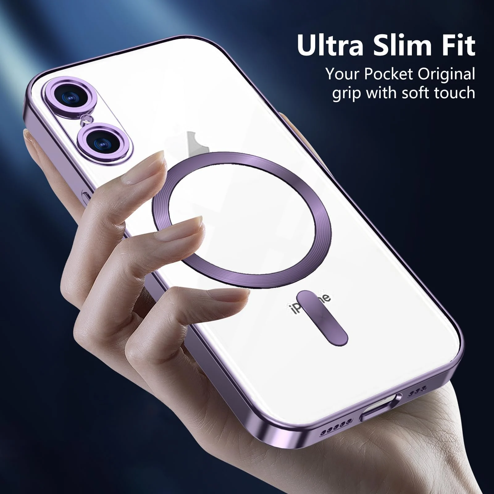 DL3 Mobilak Clear MagSafe-Compatible Magnetic Case for iPhone X / iPhone XS with Camera Protection - Purple