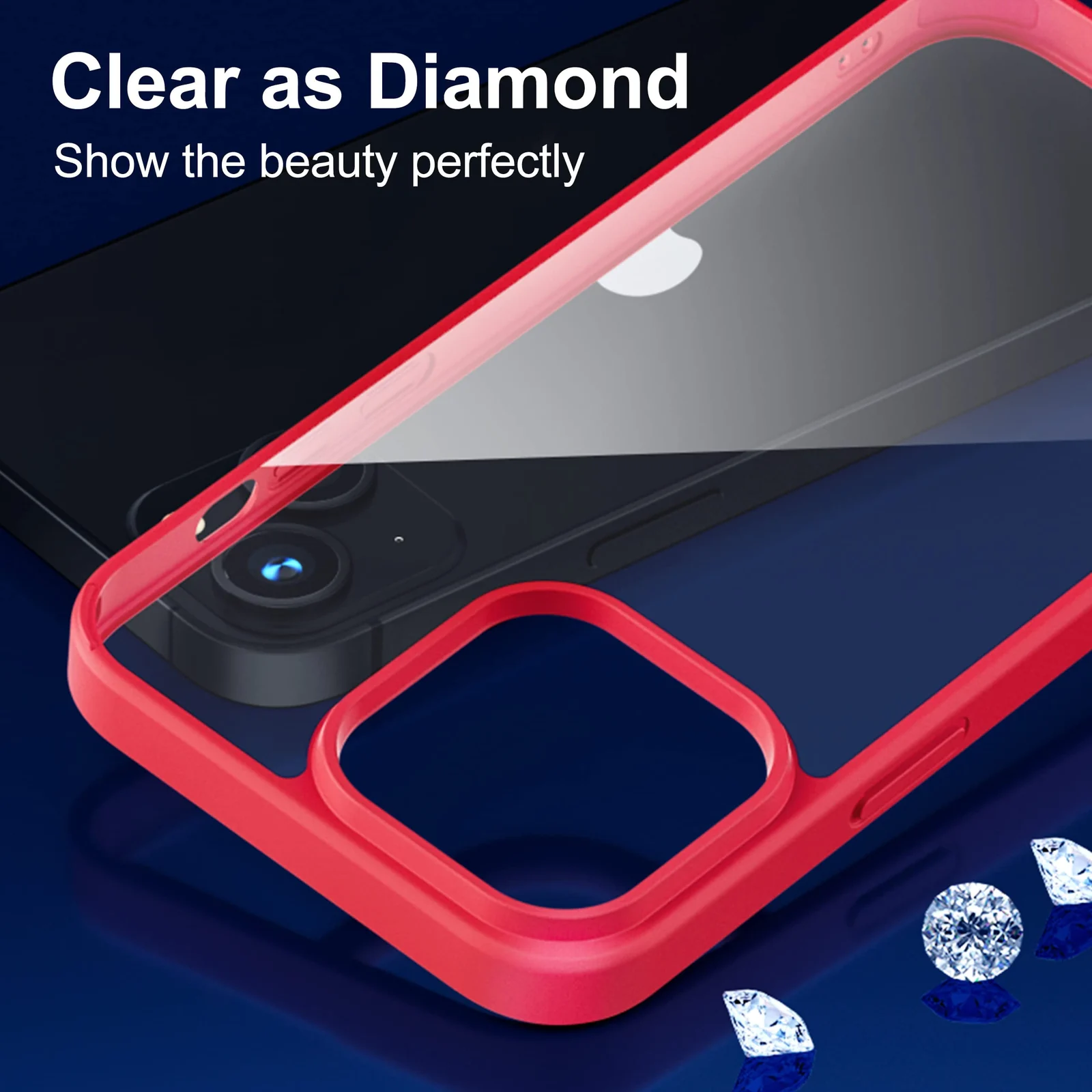 DL3 Mobilak Clear Protective Case for iPhone 14 - Red