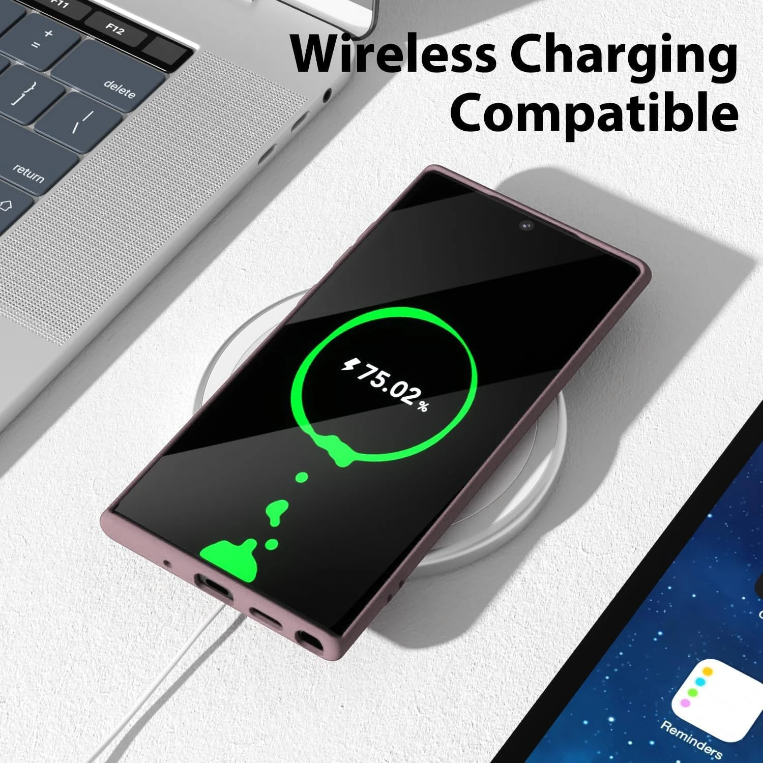 DL3 Mobilak Liquid Silicone Protective Case for Samsung Galaxy Note10 Plus with Microfiber Lining and Shockproof Design - Cashmere