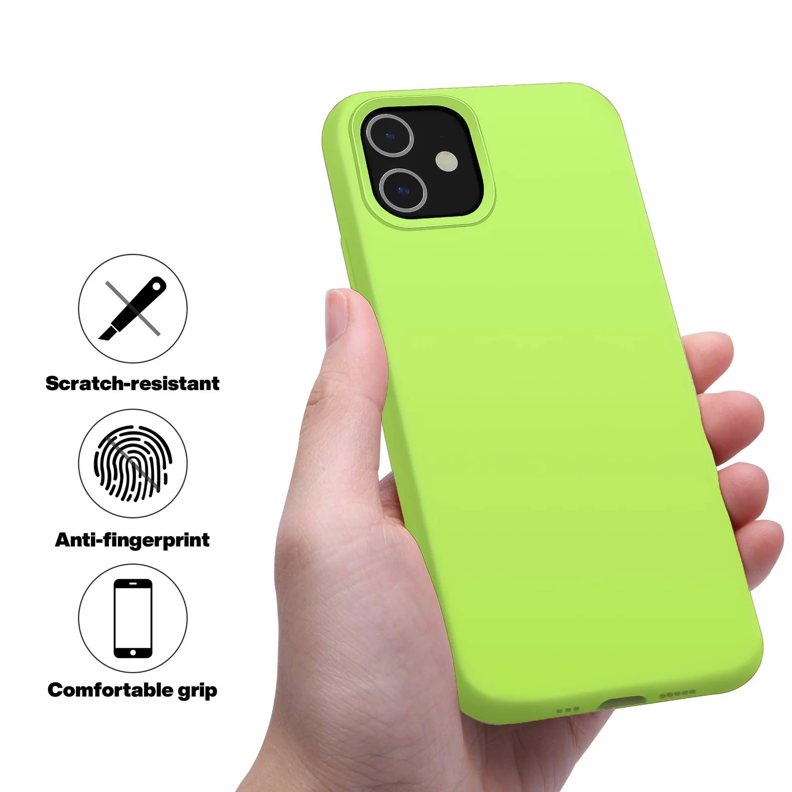 DL3 Mobilak Liquid Silicone Protective Case for iPhone 11 (6.1 Inch) with Camera Protection and Microfiber Lining - Lemon