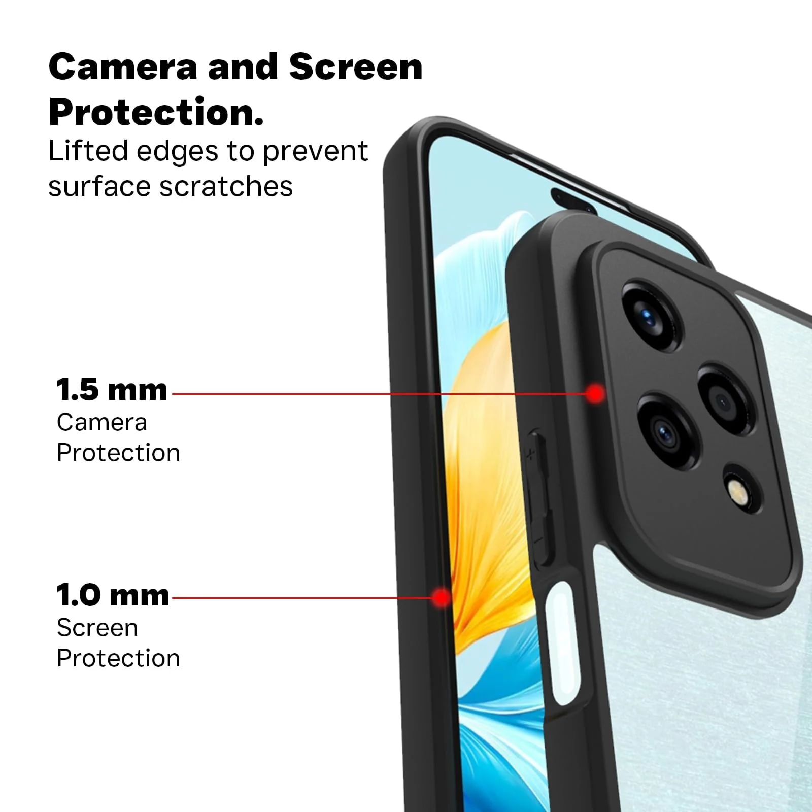 DL3 Mobilak Silicone Protective Case for Honor 200 Lite, Camera protection, Shock-absorbing protection, Scratch-resistant surface - Black