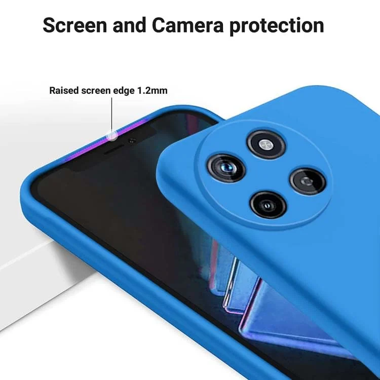 DL3 Mobilak Liquid Silicone Protective Case for realme 11 4G with Microfiber Lining and Shockproof Design - Sky Blue