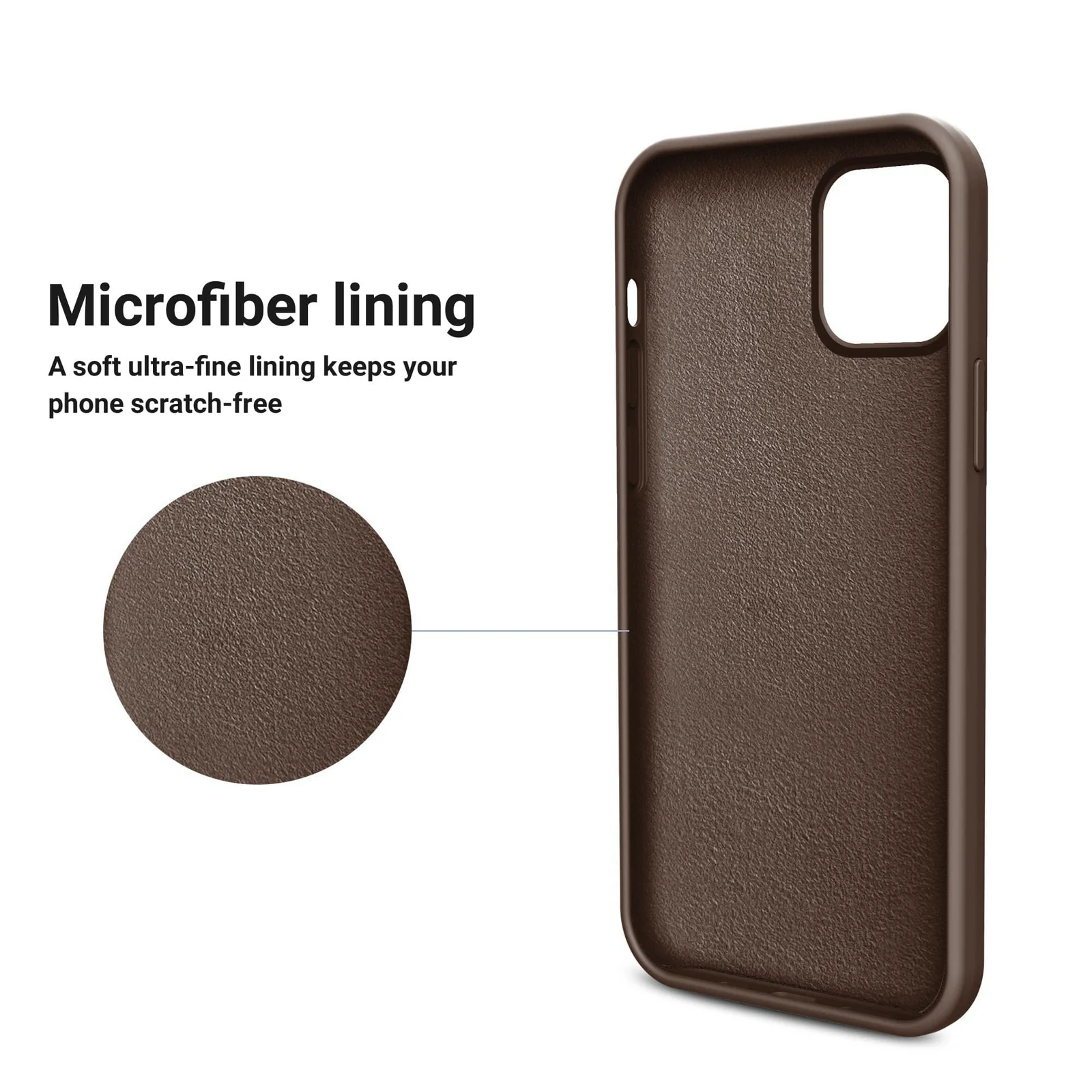 DL3 Mobilak Liquid Silicone Protective Case for iPhone 13 Pro (6.1 Inch) with Camera Protection and Microfiber Lining - Brown