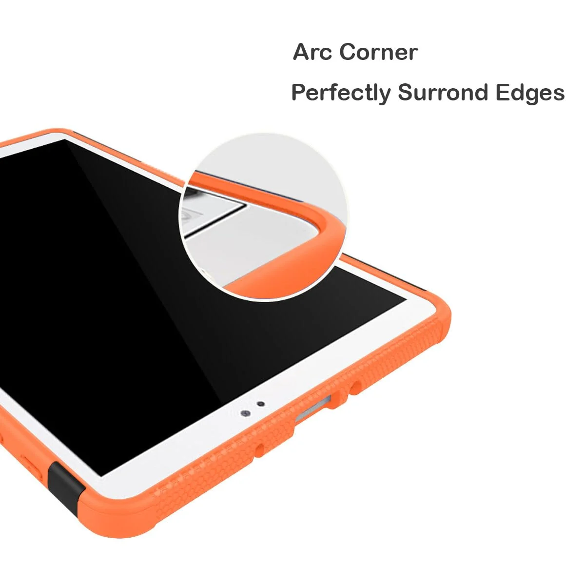 DL3 Mobilak Case For Samsung Galaxy Tab A 10.1 inch 2016 Release, SM-T580 T585 T587 Case, Hybrid Rugged Armor Heavy Duty 2 in 1 TPU + PC Combo Dual Layer Shockproof Case with Kickstand - Orange