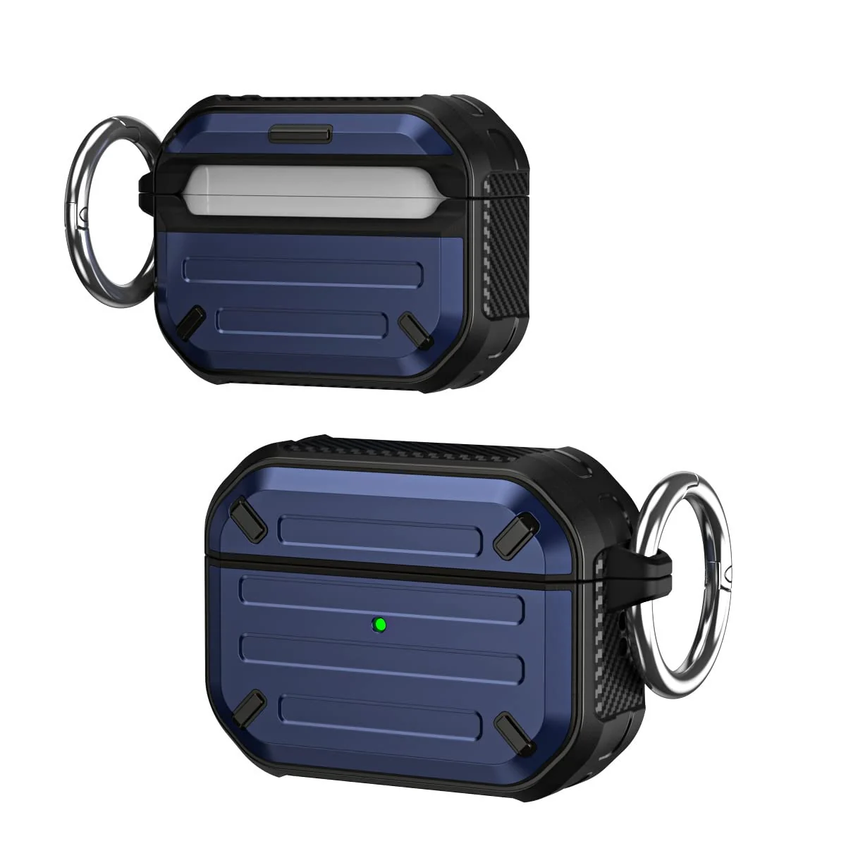 DL3 Mobilak Compatible with AirPods Pro 2 Case Cover Rugged Armor Hard Shell Shockproof Apple Airpod Pro 2nd 2022 Protective Case Replacement Support Wireless Charging Keychain Lanyard - Blue
