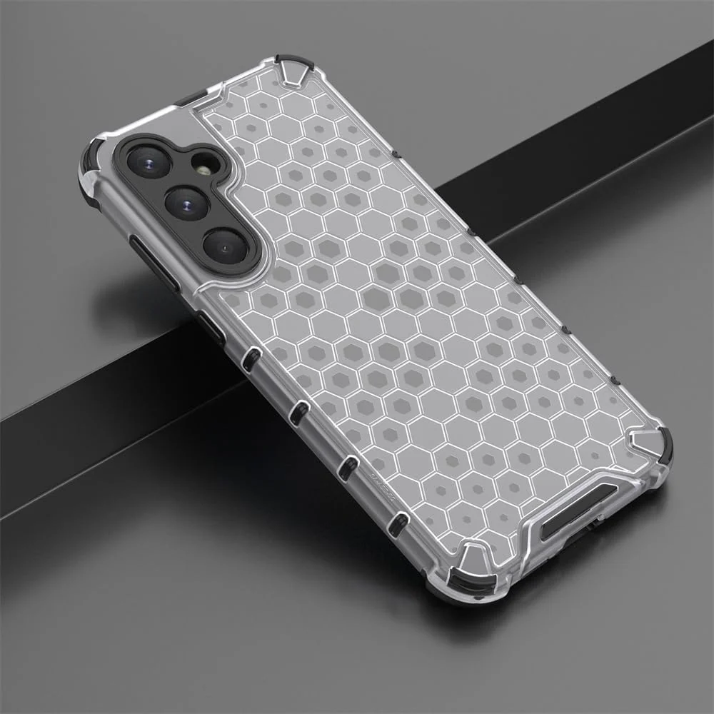 DL3 Mobilak Honeycomb Protective Case for Samsung Galaxy A55, Shock-absorbing protection, Transparent design, Slim, lightweight profile - Black