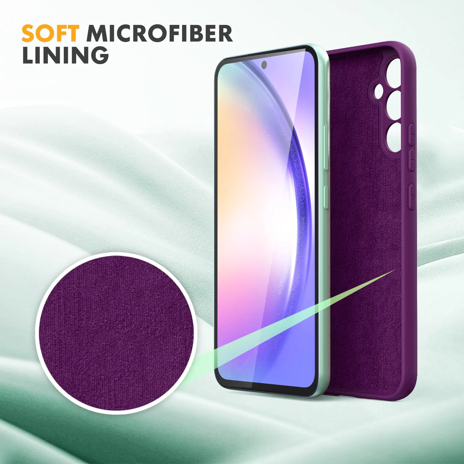 DL3 Mobilak Silicone Protective Case for Samsung Galaxy A04s / A13 4G / A13 5G, Shock-absorbing protection, Scratch-resistant surface, Soft microfiber lining - Violet