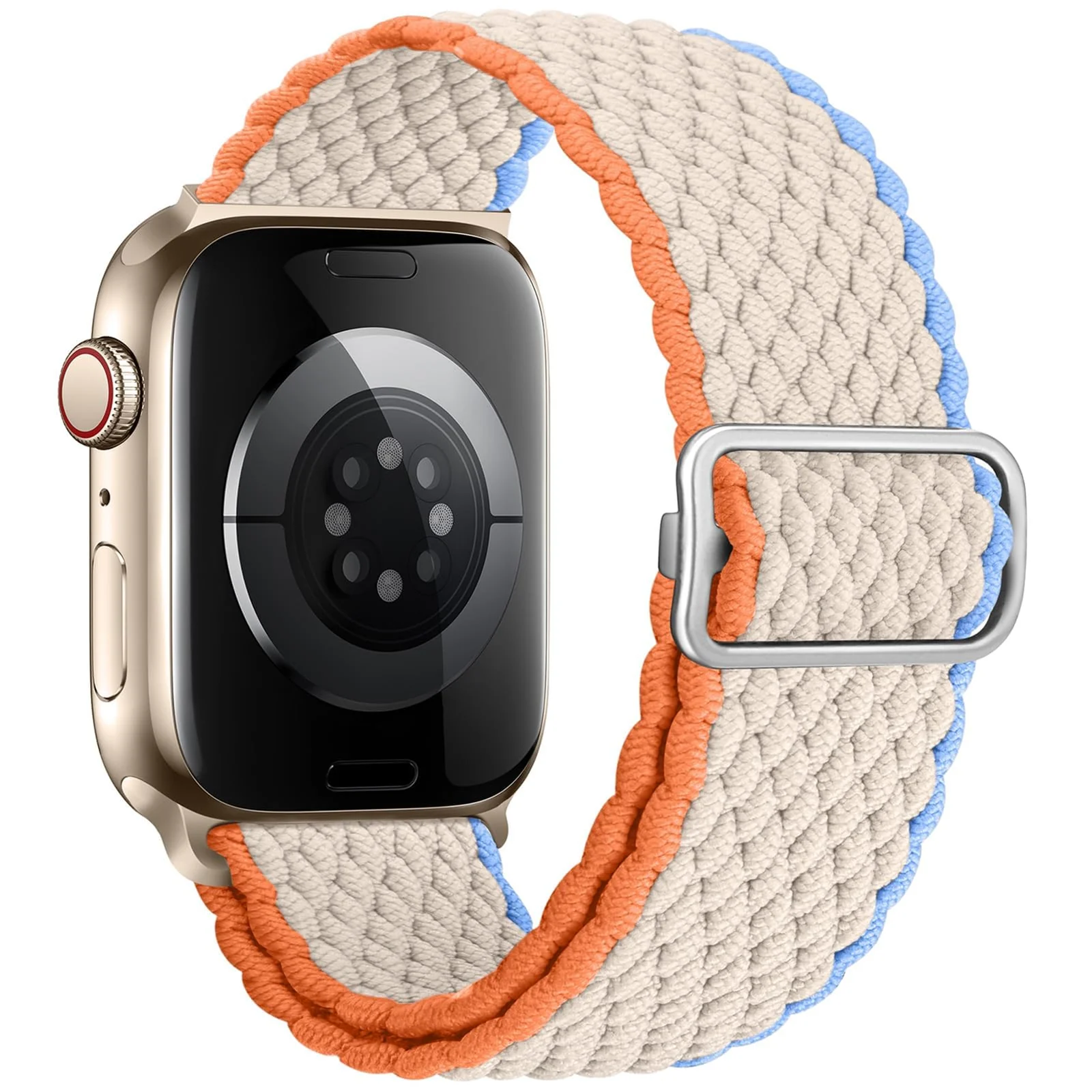 DL3 Mobilak Stretchy Nylon Solo Loop Strap Compatible with Apple Watch Band 49mm 45mm 46mm 44mm 42mm for Women Men, Sport Breathable Braided Wristband for iWatch Series 11 10 9 8 7 6 5 4 SE Ultra 3 2 1 - Cream