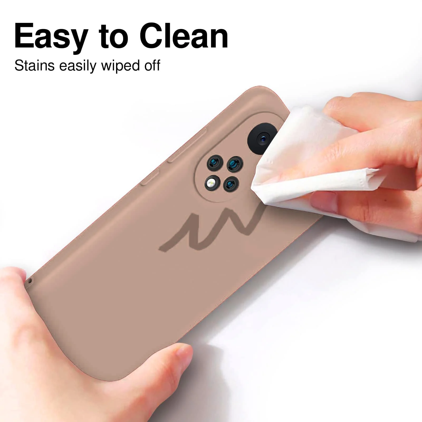 DL3 Mobilak Honor 50 / Huawei Nova 9 Case, Soft Flexible Silicone Gel Rubber Bumper Cover, Slim Fit Full Body Shockproof Protective Phone Case - Light Orange