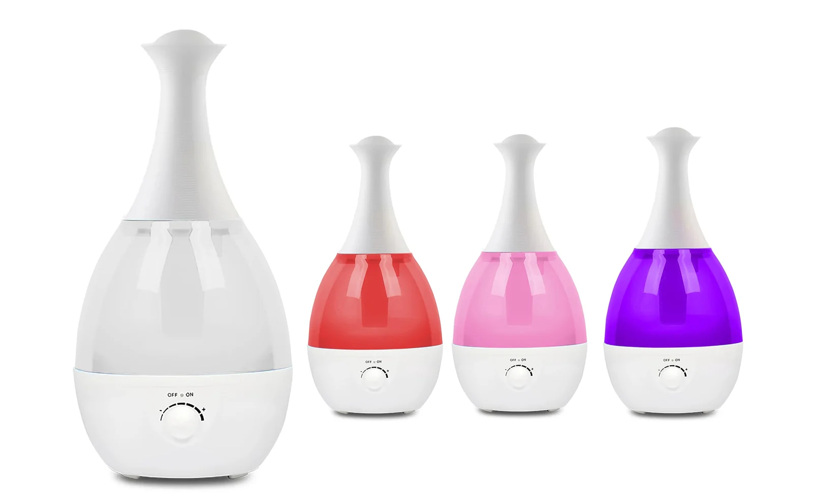 Mobigon 2.6 Litres Humidifier for Room, Cool Mist Ultrasonic Humidifier / Essential Oil Diffuser, Super Quiet 360°Nozzle, Colorful Change, Auto Shut Off&UV Light& - C.Purple
