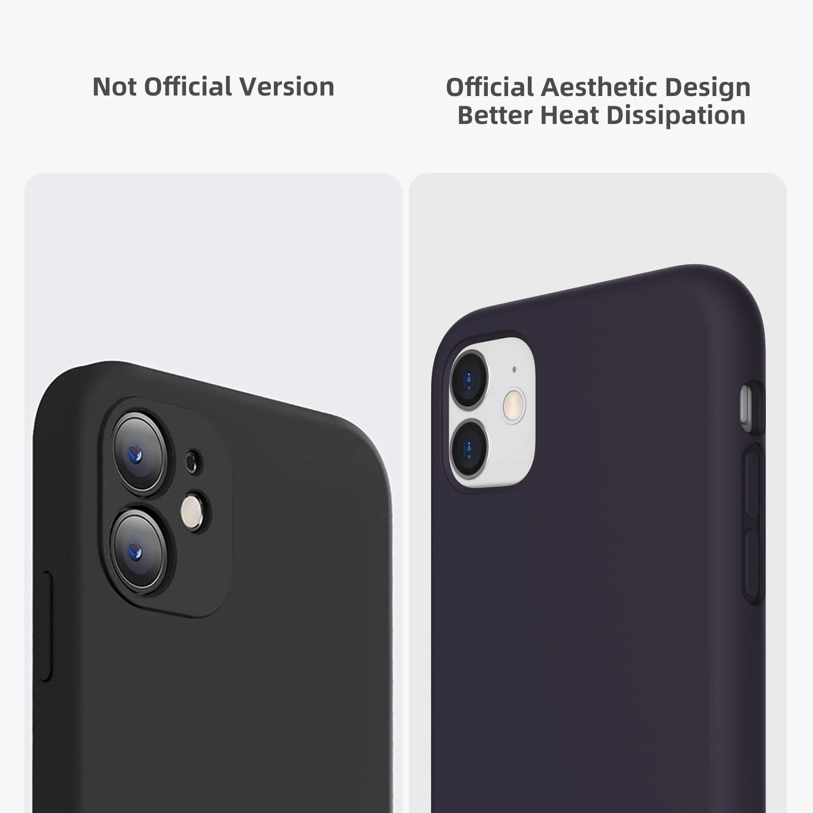 DL3 Mobilak Liquid Silicone Protective Case for iPhone 11 (6.1 Inch) with Camera Protection and Microfiber Lining - Deep Purple