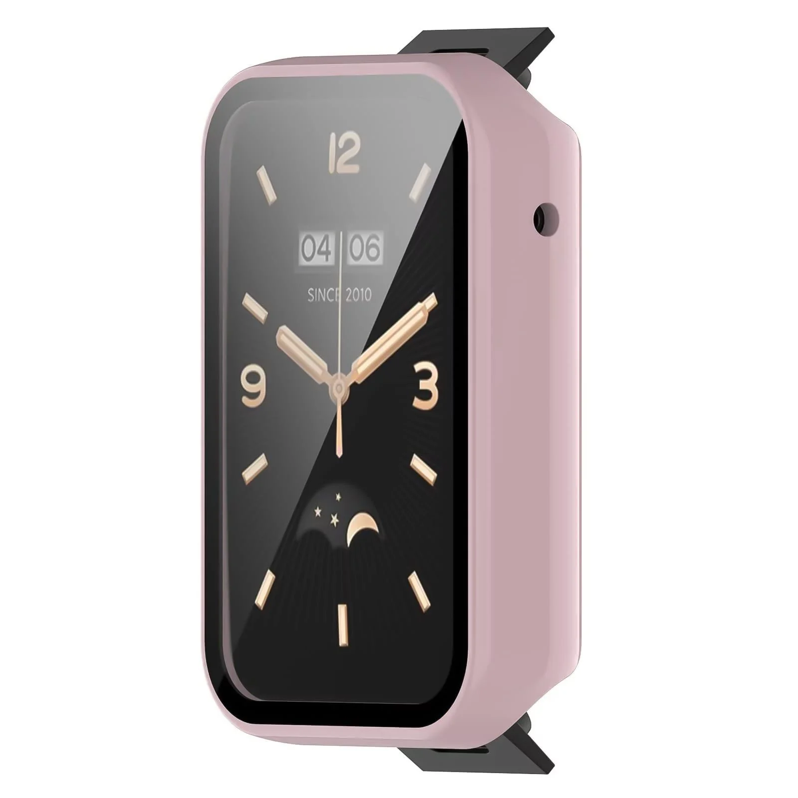 DL3 Mobilak Case for Xiaomi Mi Band 7 Pro, Bumper Full Coverage Hard Overall Protective Cover, Built-in Tempered Glass Screen Protector Film High Sensitivity For Xiaomi Smart Band 7 Pro - Pink