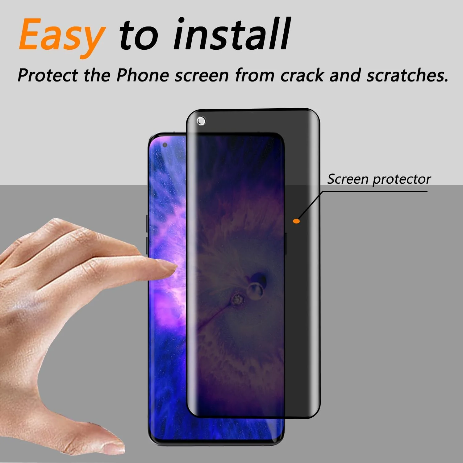 DL3 Mobilak Screen Protector for OPPO Find X5 UV Glass Fingerprint Reader Support 3D Curved Anti-Spy Tempered Glass Screen Protector - Privacy